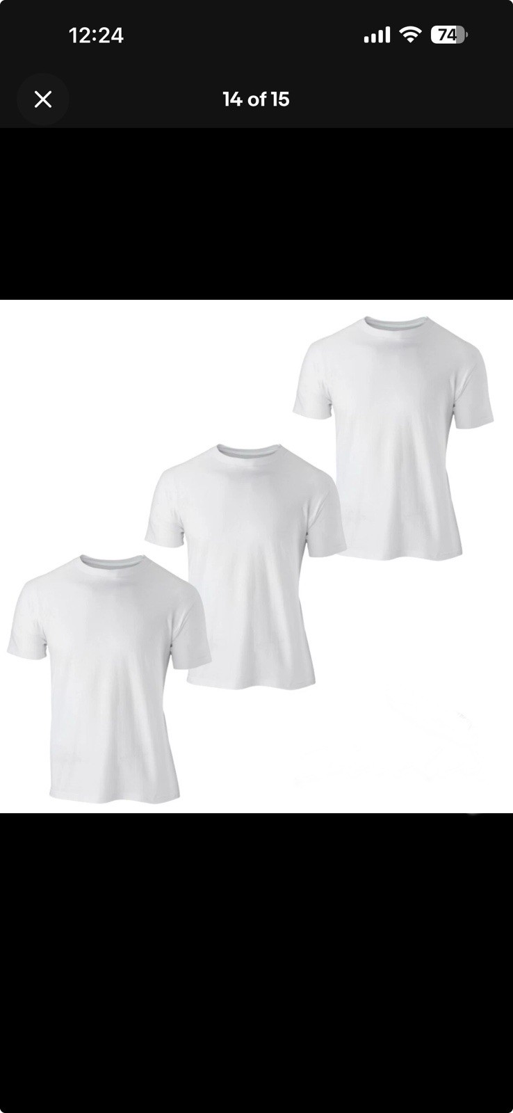 Sada Crew-Neck T-shirt Short-sleeve (3pc) 100% Cotton. Size S