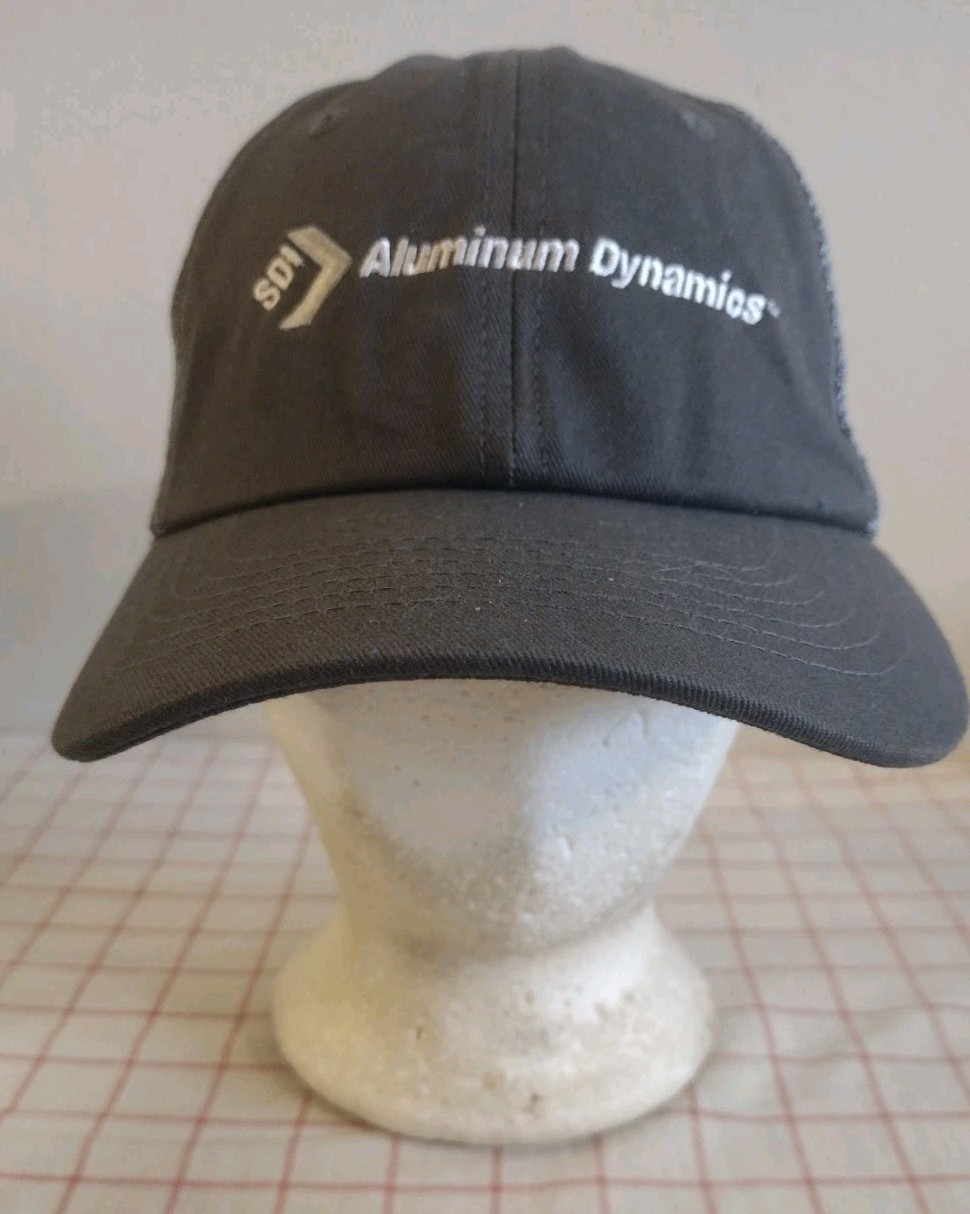 SDI Aluminum Dynamics Employee Trucker Cap Hat Gray Adjustable Embroidered Mesh