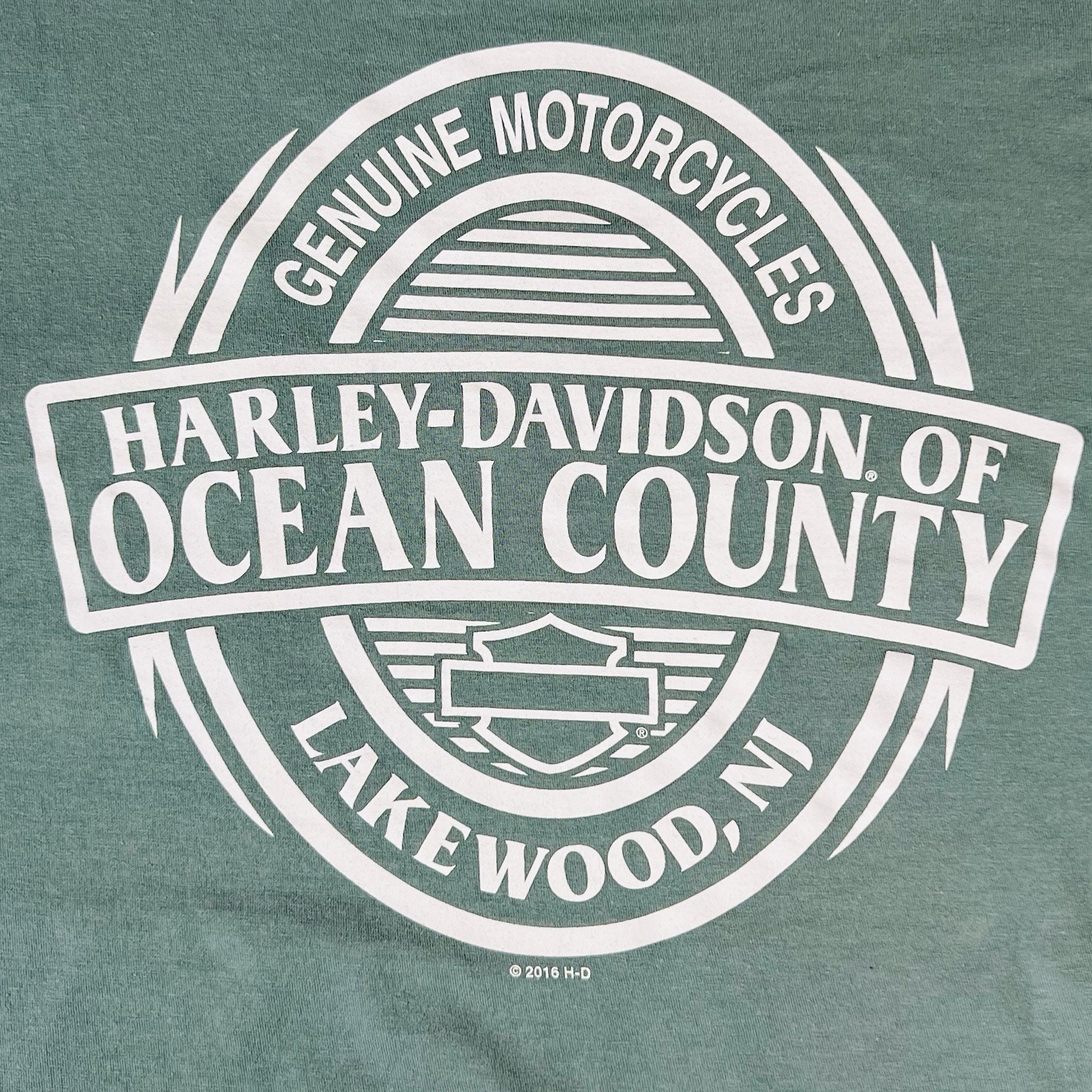 Harley Davidson Skull Flames Pocket Tee Lakewood NJ Mens L Double Sided