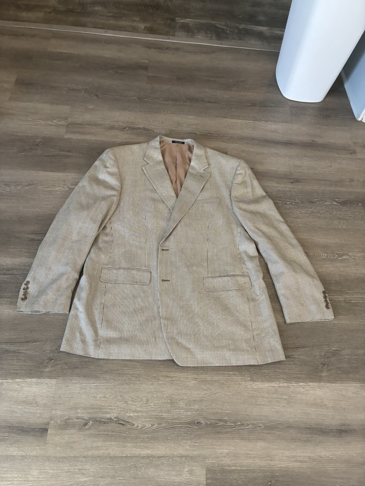 Lauren Ralph Lauren Blazer 48L Plaid Patch Brown Sport Coat Suit Jacket