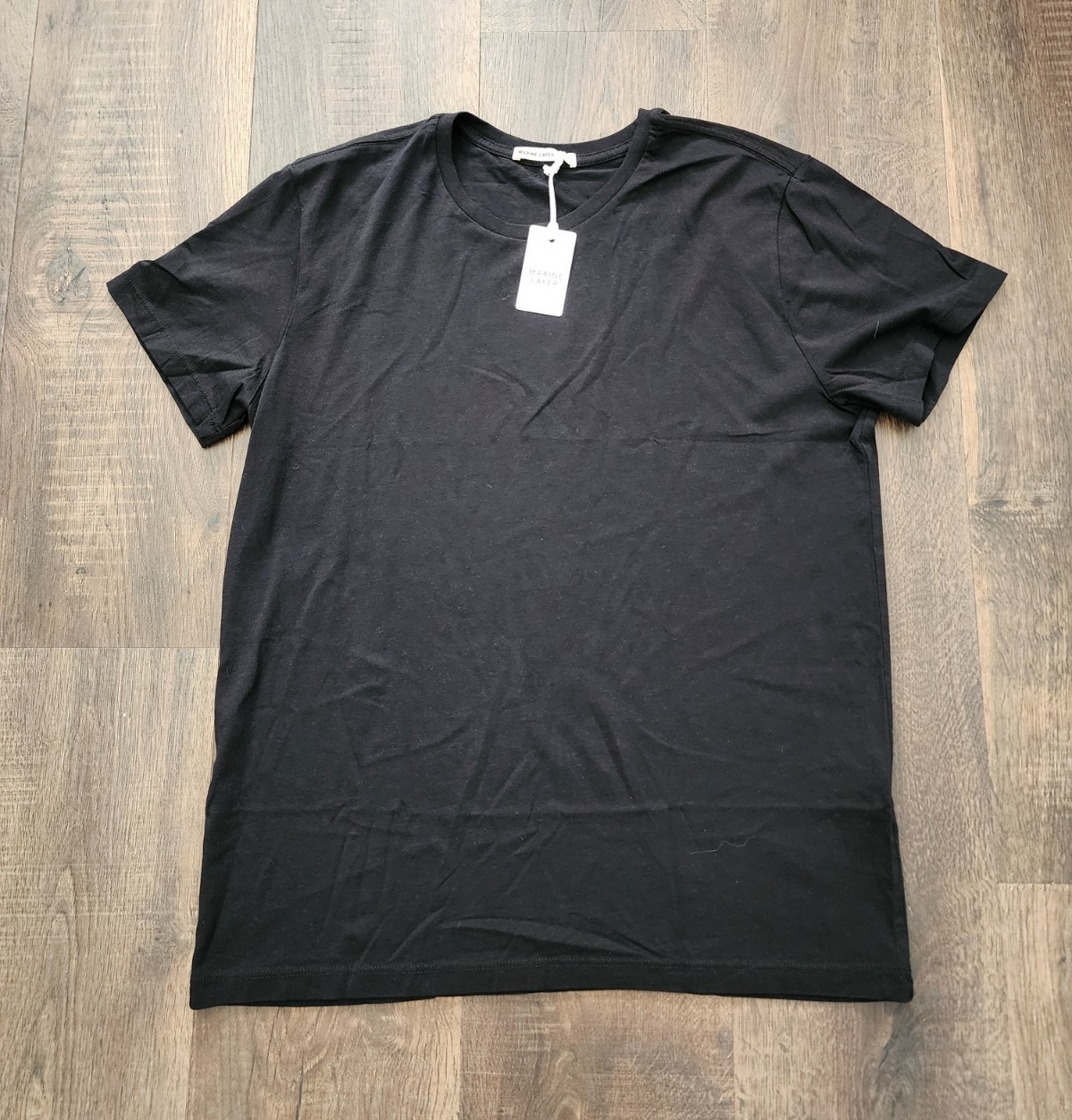 Marine Layer Men’s Solid T-Shirt Black Short Sleeve Crew Neck Regular S