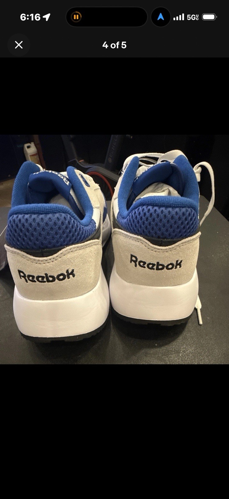 Reebok Classic Leather 2400 Low Top Suede Lace-Up Sneakers White/Blue/Black