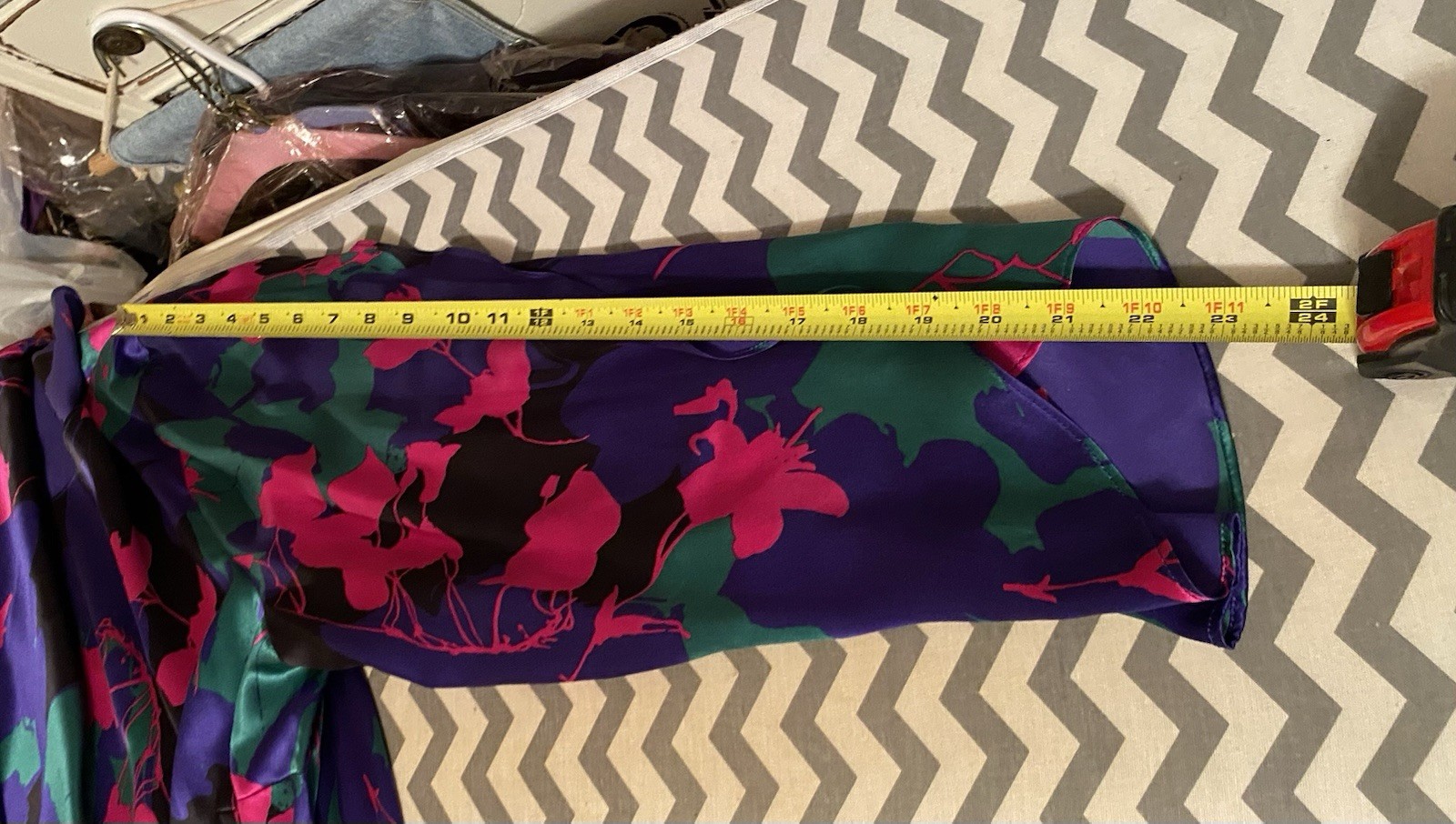 Talbots Wom +18W Multicolor 100% Silk Blouse Slit Sleeves