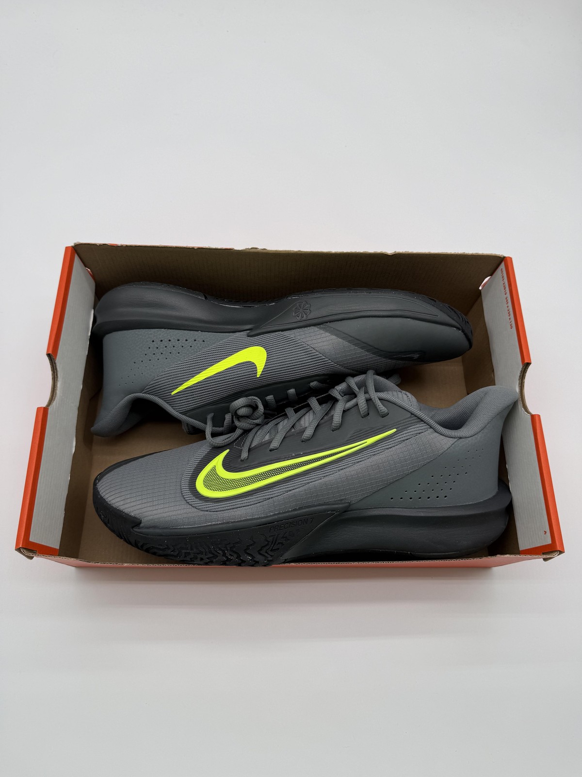 New Nike Precision Shoes Men’s Size 12 Gray Volt Basketball Sneakers HJ9153 004