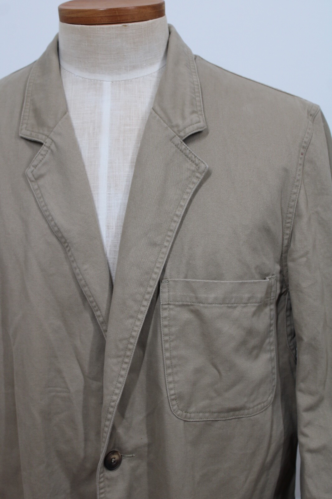 Duluth Trading Co L Tall Tan Brown Cotton Twill Presentation Blazer Sport Coat