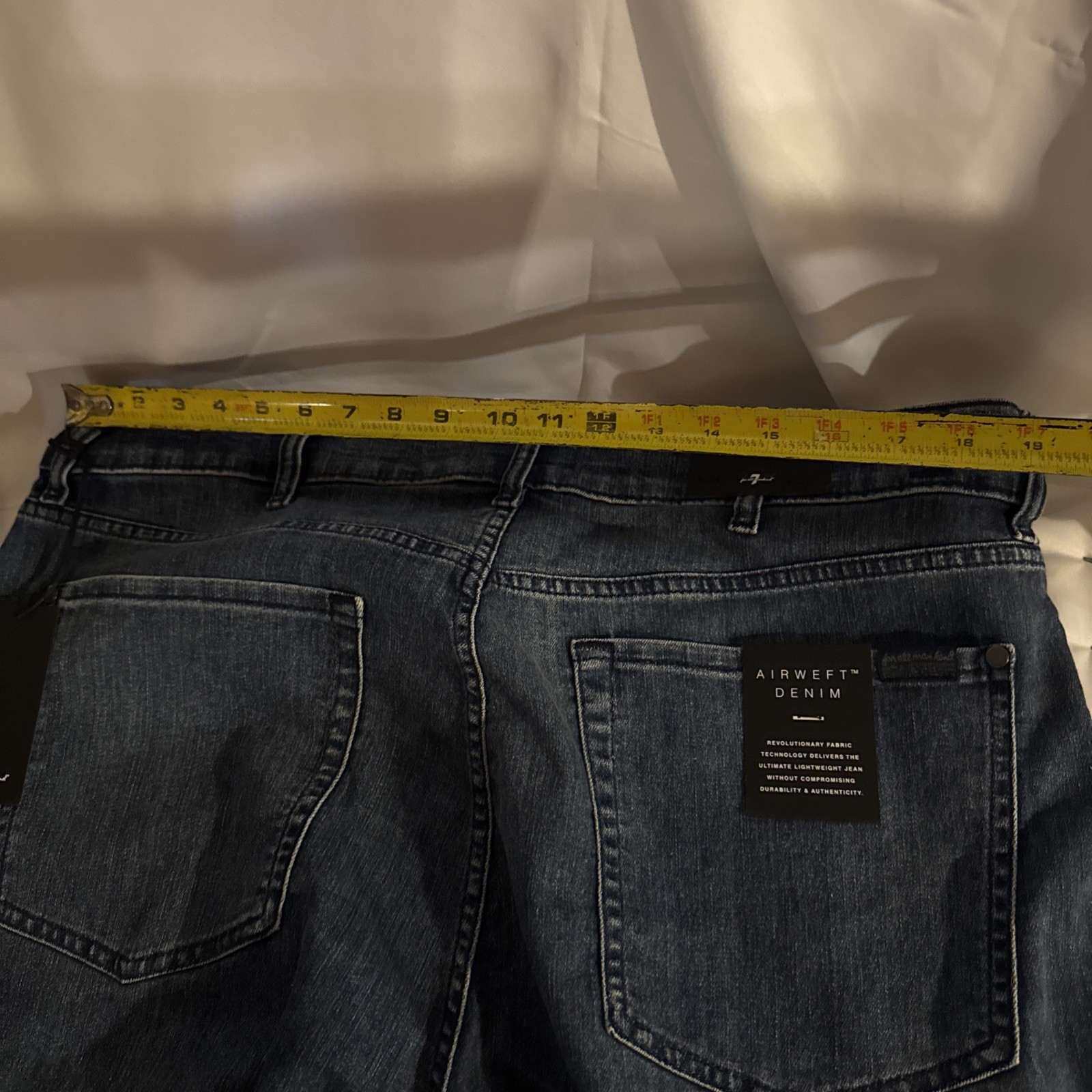 7 For All Mankind Modern Straight Jeans Mens 38 Denim Blue Landing 7TD8083L-1C5