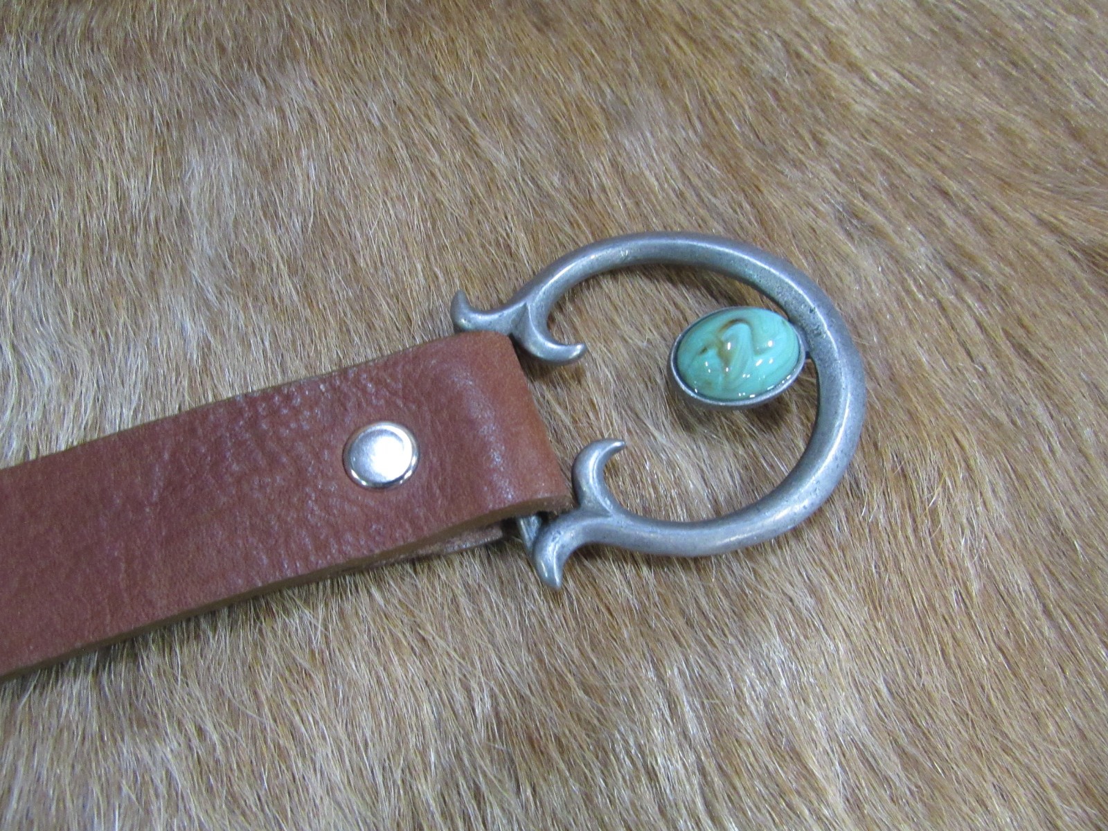 Double D Ranch Four Corners Concho Belt Size L EUC