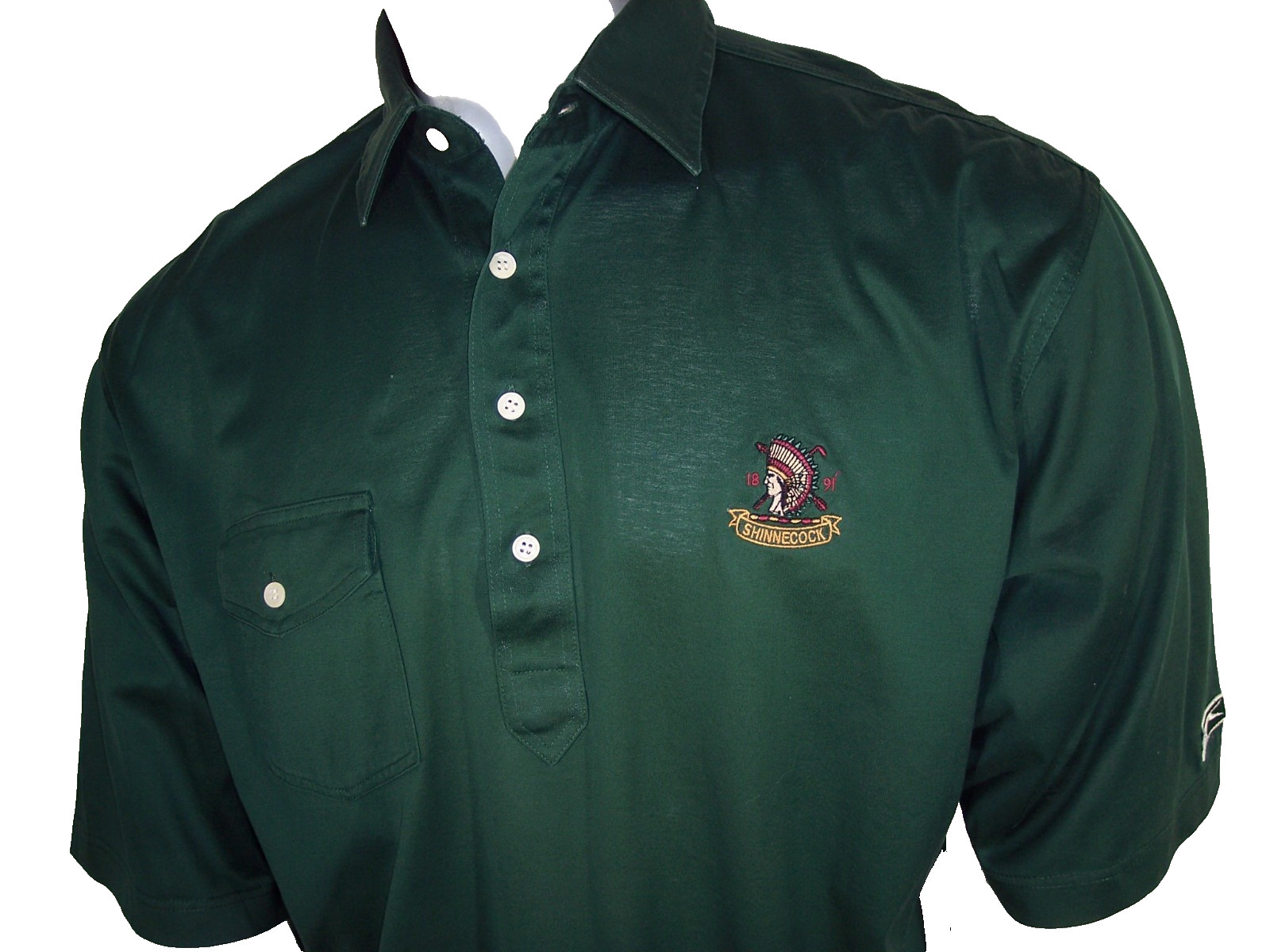 Shinnecock Hills Vintage Slazenger Mens Large Green Lisle Cotton Golf/Polo Shirt