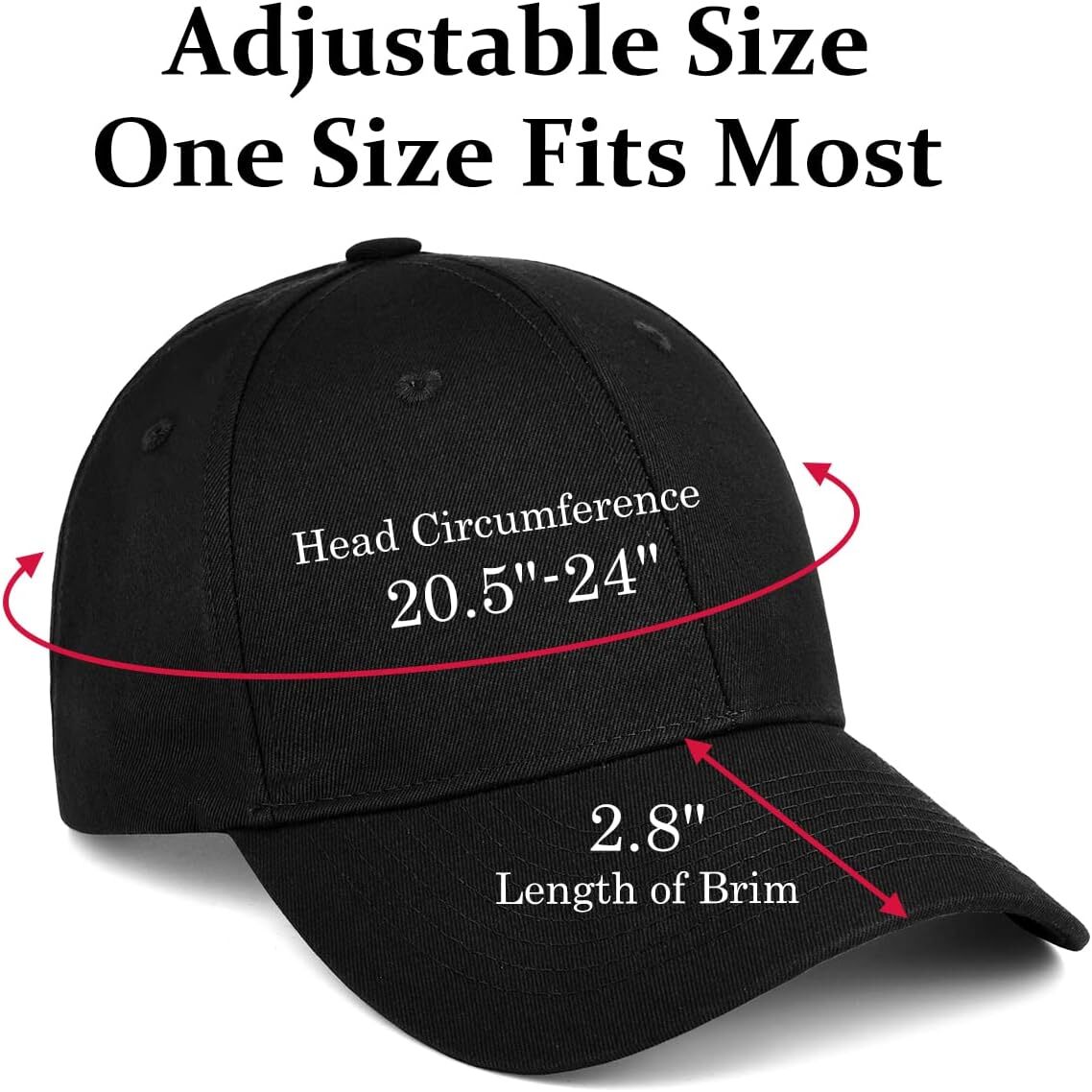 3 Pack Unisex Cotton Baseball Cap Adjustable One Size, Black+grey+khaki