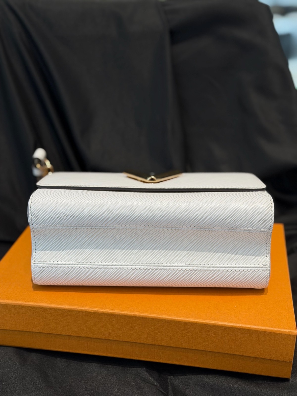 Louis Vuitton Pre-Owned Authentic Luxury Handbag White 23 bottom length