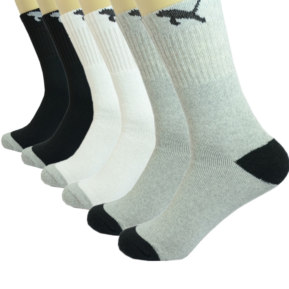 Tiger 3 6 12 Pairs Mens Sports Athletic Work Crew Cotton Socks Size 9-11 10-13