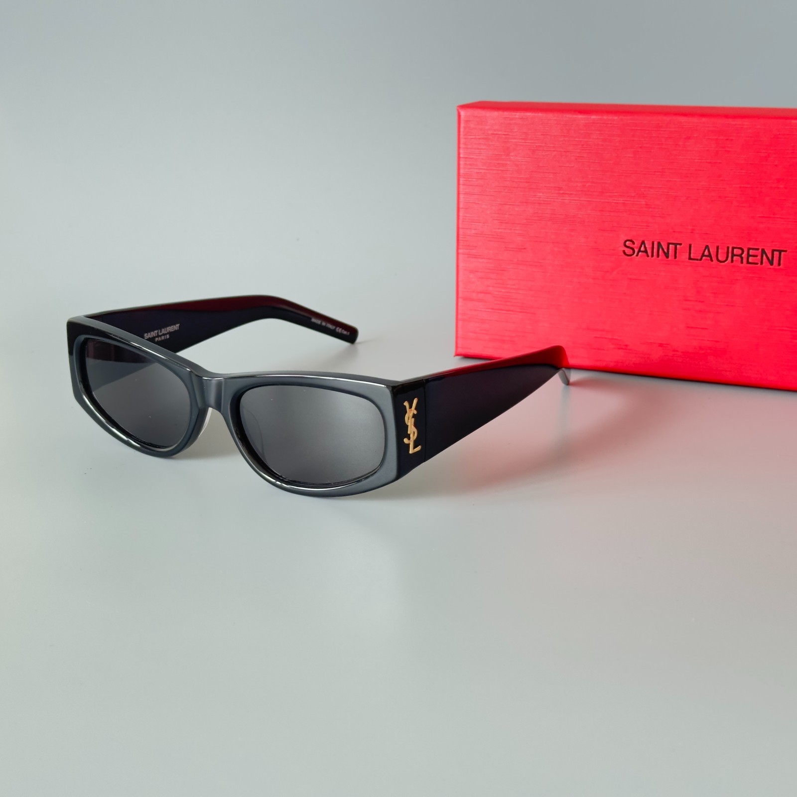 NEW YVES SAINT LAURENT YSL SL M140 RECTANGLE SUNGLASSES 001 BLACK! SHIPS TODAY!