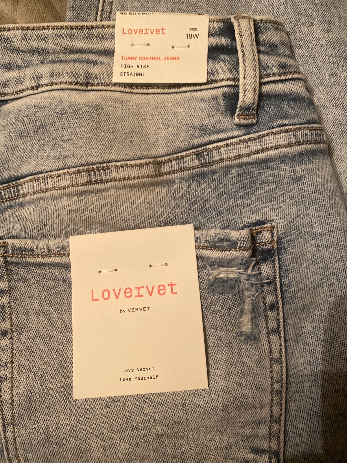 New with tags! women’s Lovervet, plus size, tummy control jeans, size 18w