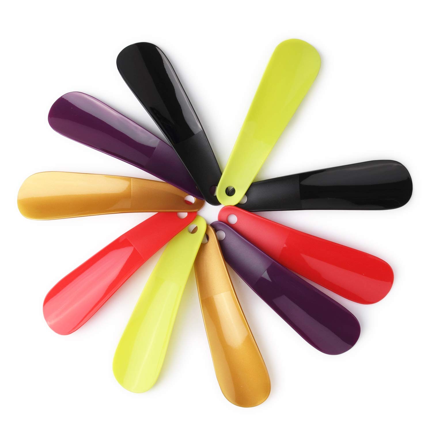 Arroyner 10Pcs Plastic 6.3 Inch (Pack of 10), Black, Gold, Purple, Red, Green