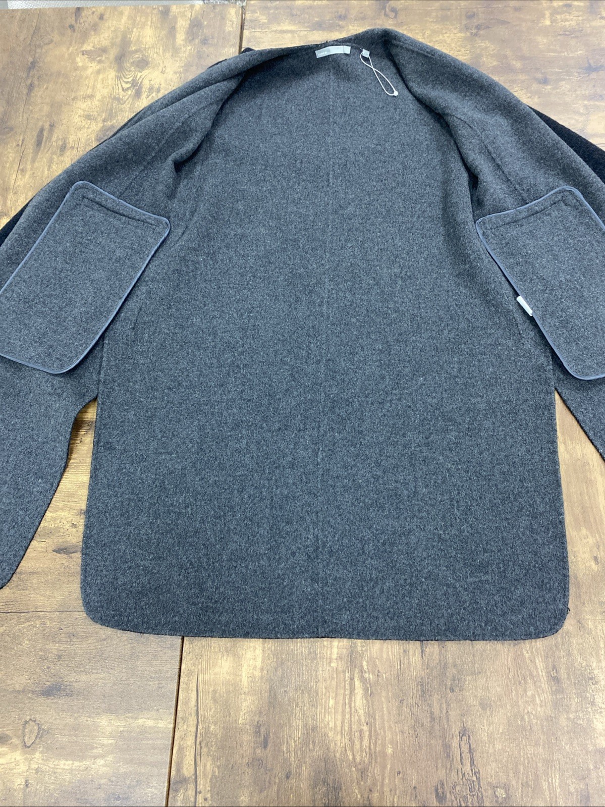 Vince Wool Blend Knee Length Shell Coat Dark Gray Size M NWOT
