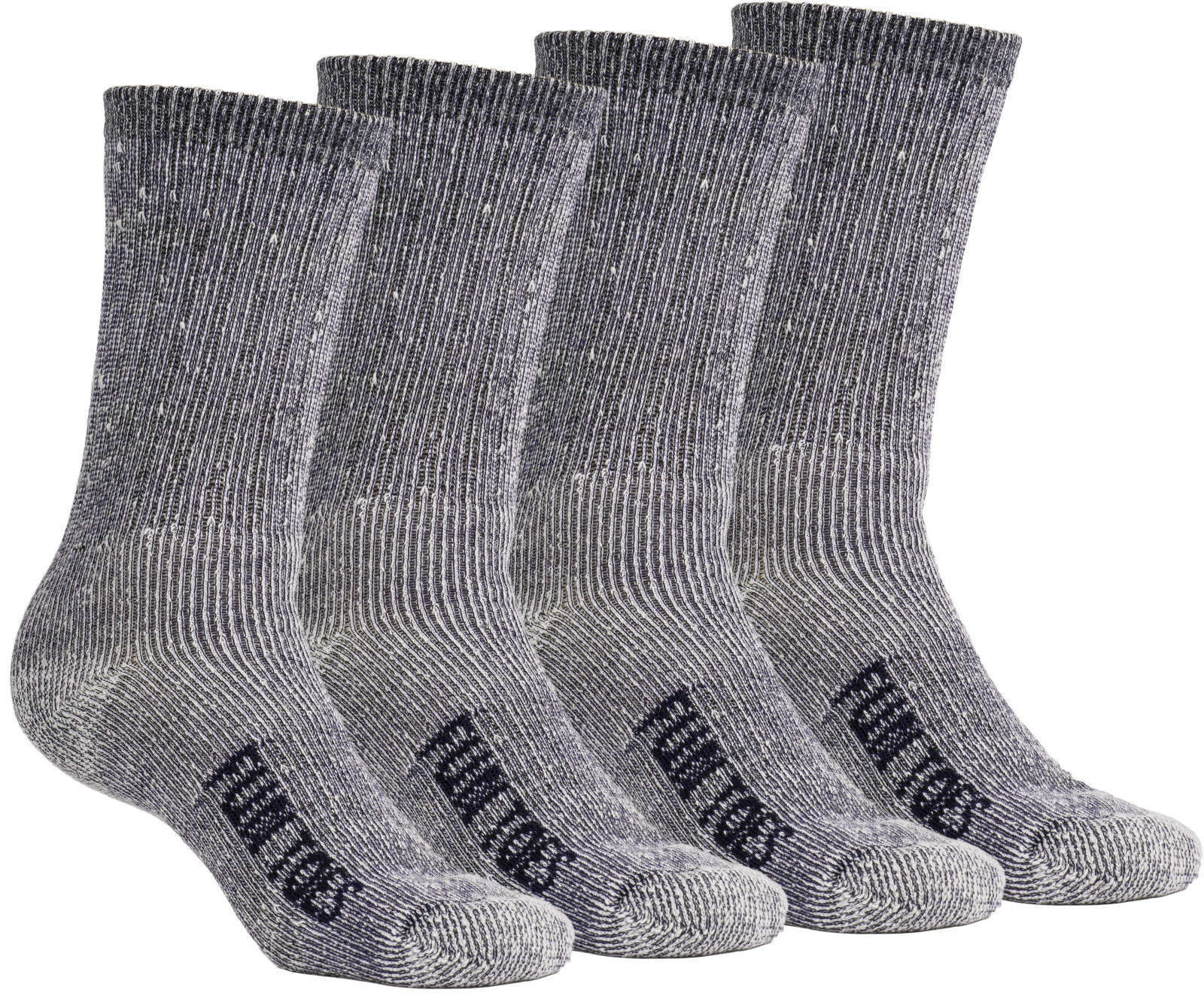 FUN TOES Men’s and Kids 70% Merino Wool Crew Socks 4 Pack Midweight Arch Support