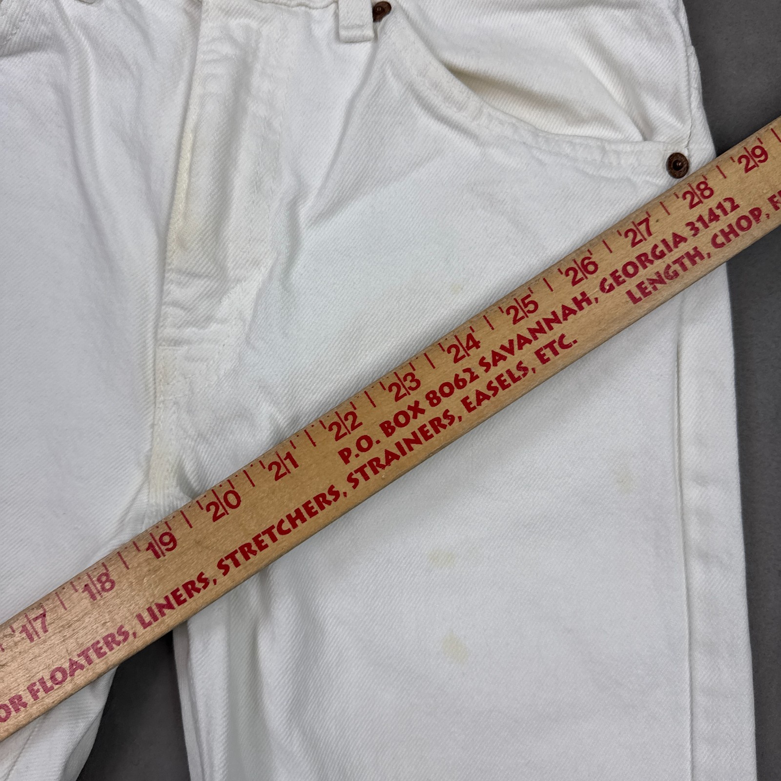 Vintage Levis Jeans Mens 29×30 White 90s Orange Tab Made USA Denim Pants Painter