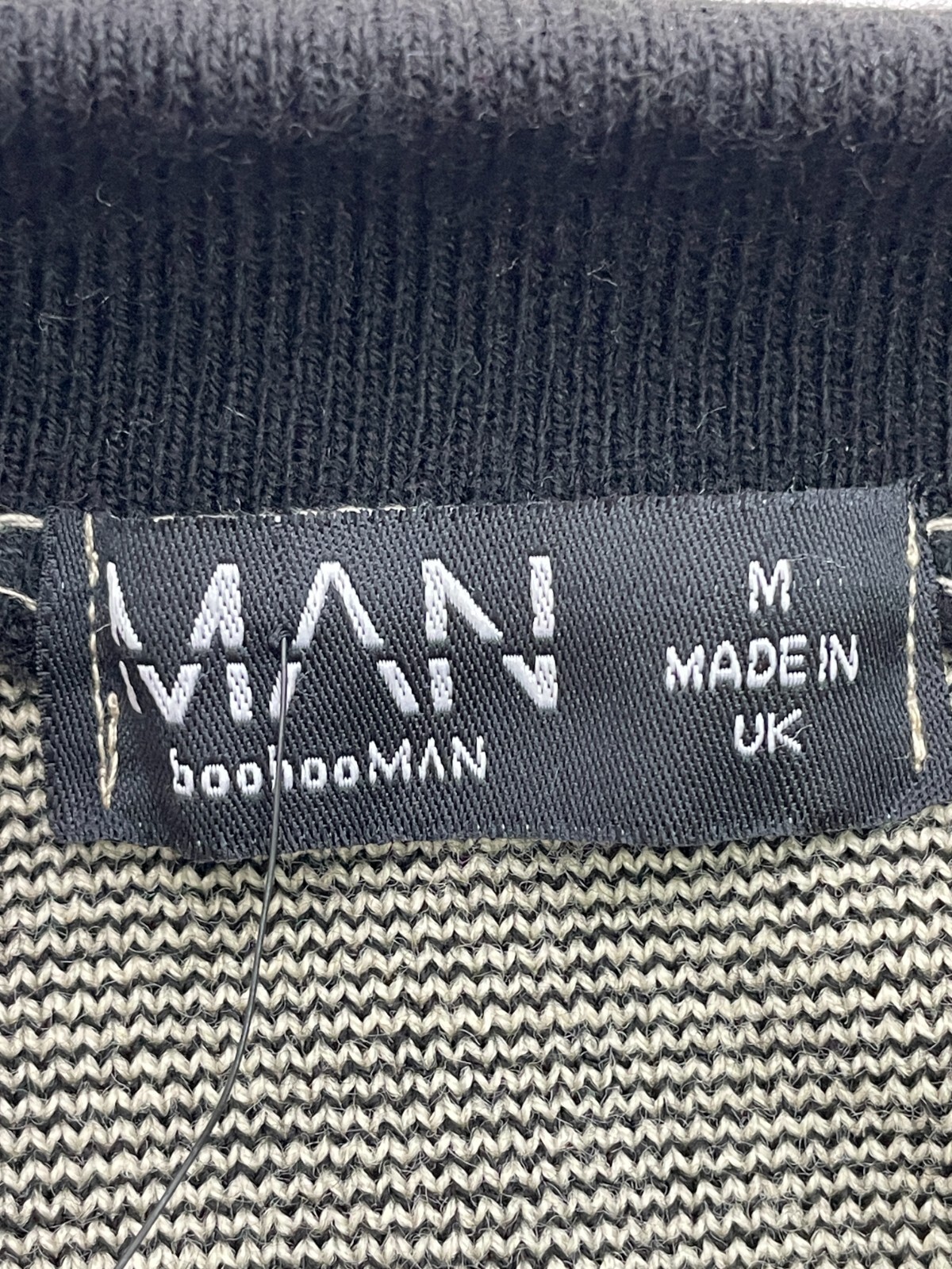 BoohooMAN Long Sleeve Palm Patterned Knitted In Black Shirt Men’s MEDIUM NWT