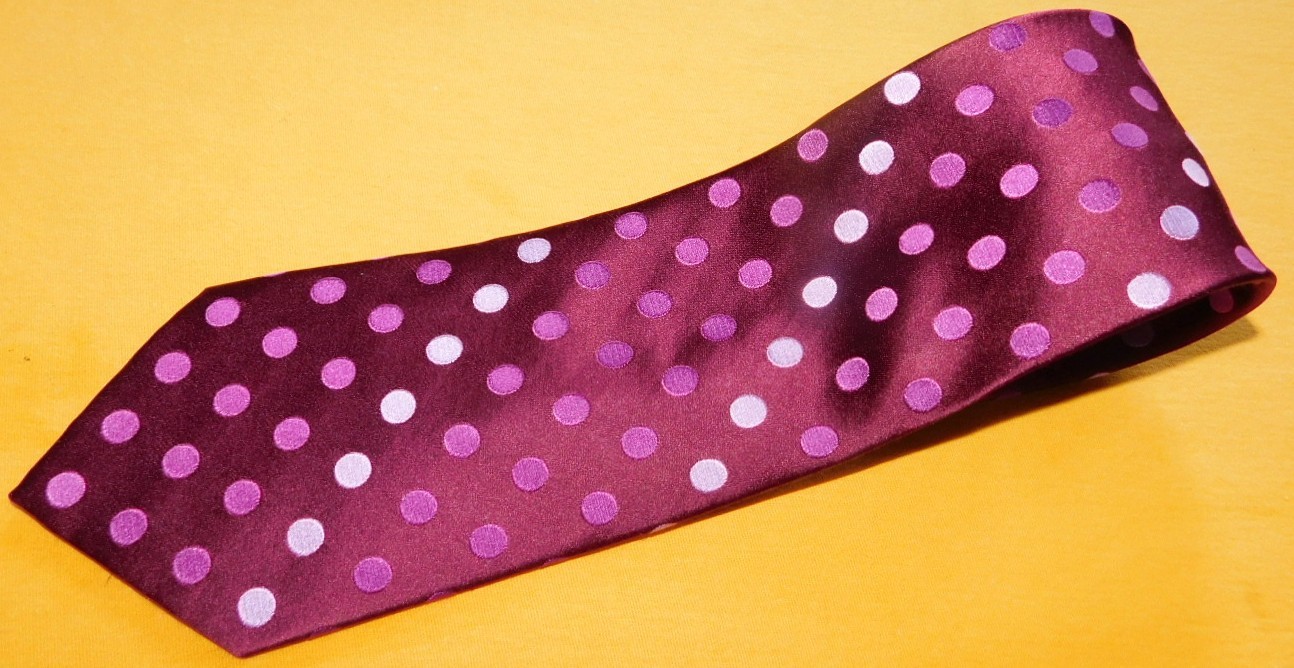 CROFT & BARROW BURGUNDY/RED/LIGHT PINK DOTS MOTIF TIE – TIES – DESIGNER TIES.