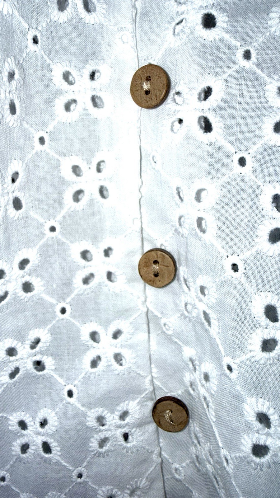 NWT Zara White Eyelet Embroidered Cotton Blouse Top Size L