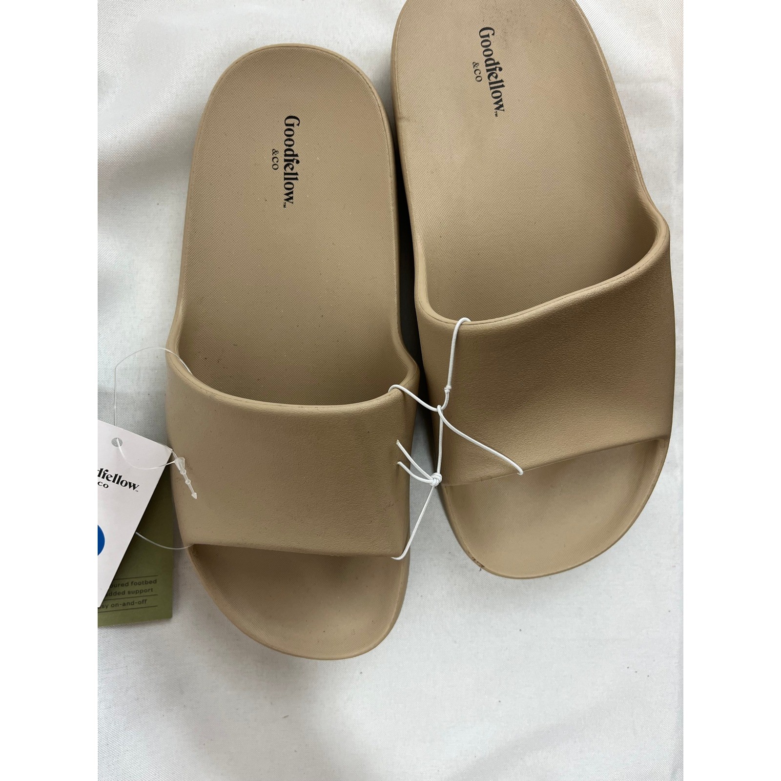 Goodfellow & Co Mens Tan Foam Slide Sandals Size 7 Contoured Footbed Neutral