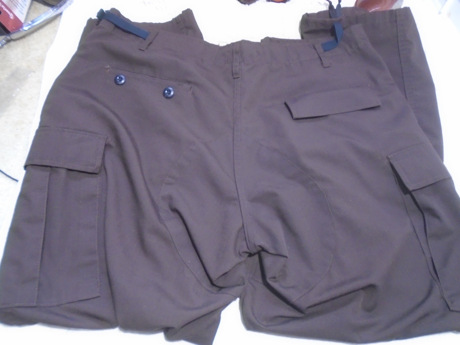MENS TRU-SPEC XL-Reg Adjustable Dark Brown Cargo Pants Waist 39″ up Inseam 29.5