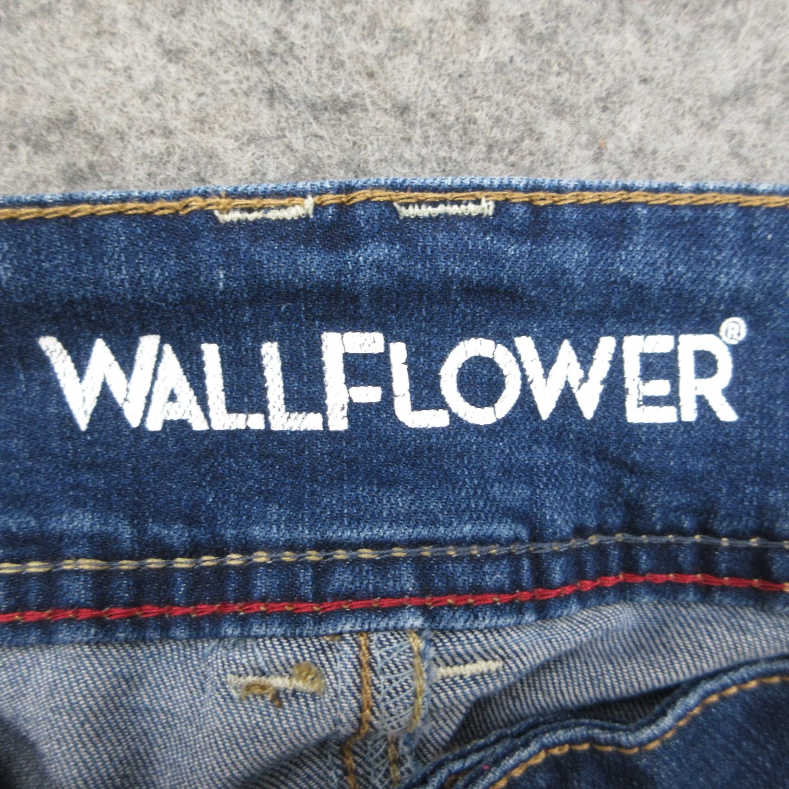 WALLFLOWER Jeans Women’s 6/7 Medium Wash Distressed Curvy Stretch Raw Hem