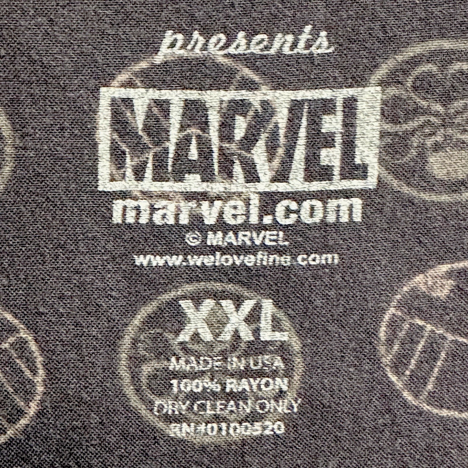 Marvel 2XL Mens Short Sleeve Button Shirt Blue Rayon