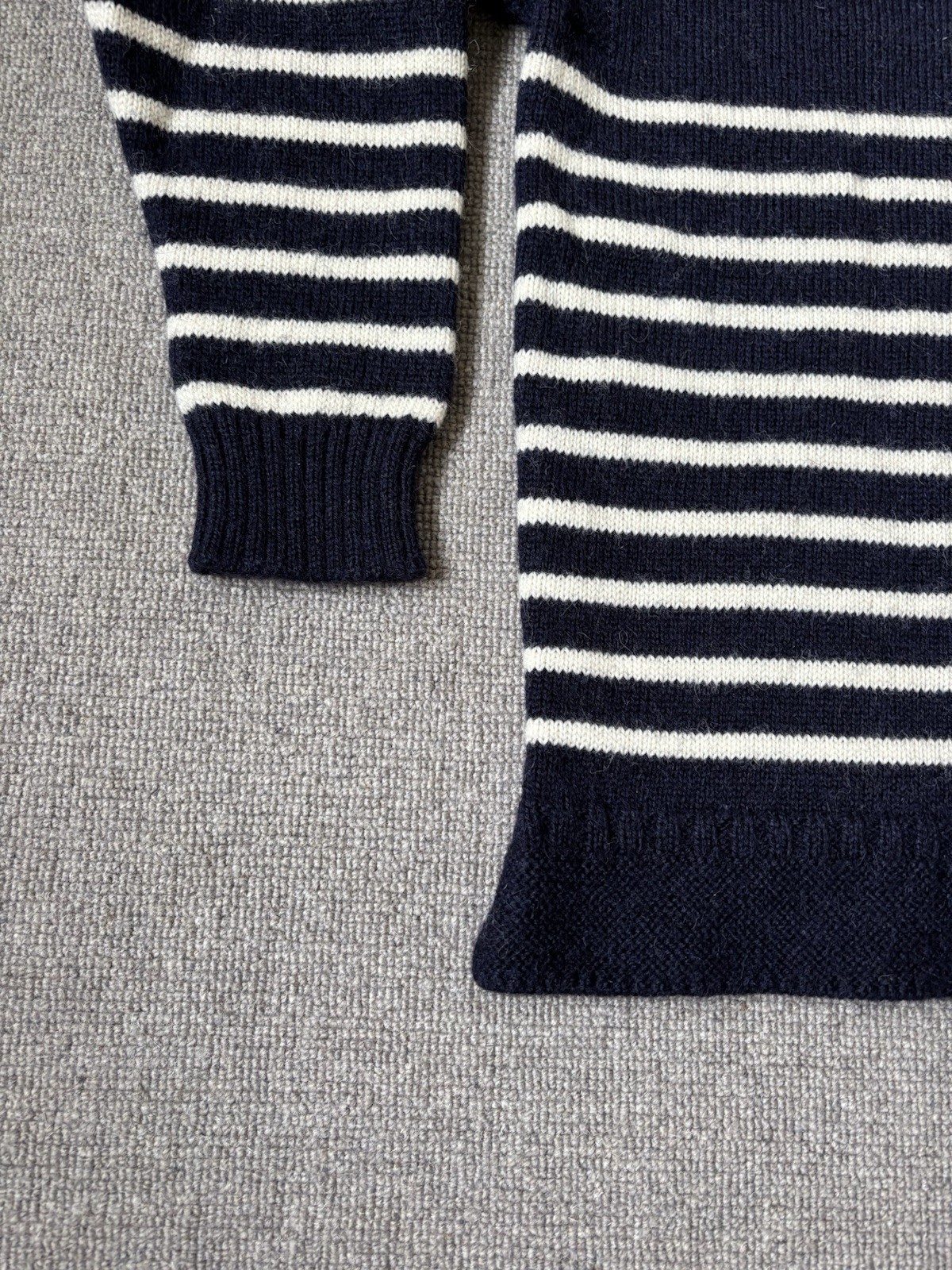 Traditional Guernsey British Wool Naturally Fisherman Jumper Striped Gansey XL