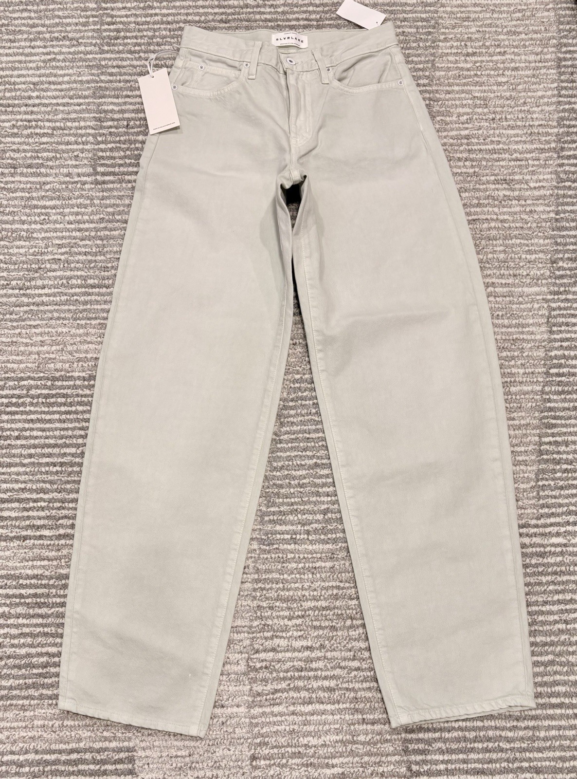 SLVRLAKE Tess Straight-Leg Jeans Size 25 Vintage Aloe NWT