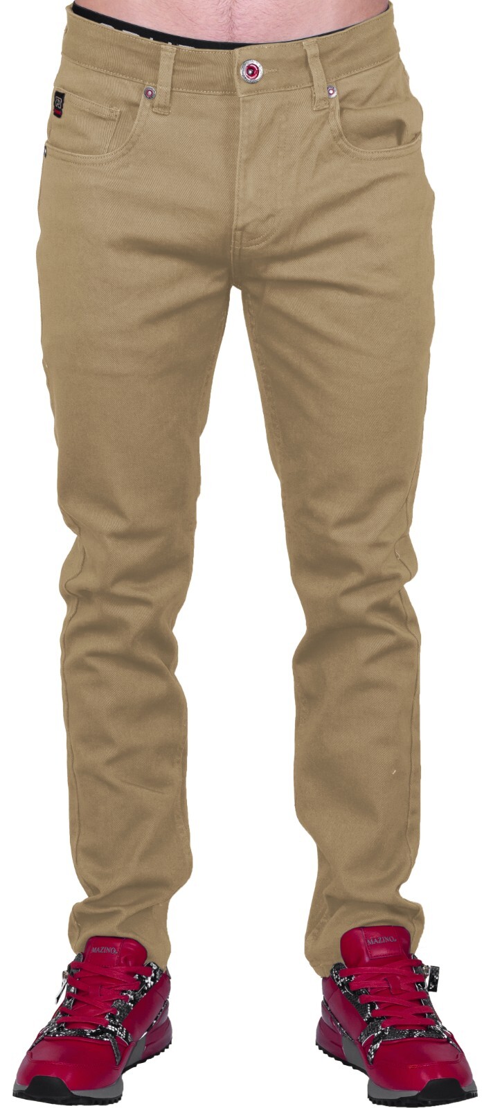 Men’s Slim Fit Jeans Skinny Stretch Pants Chino Style DENIM Shaping Slacks