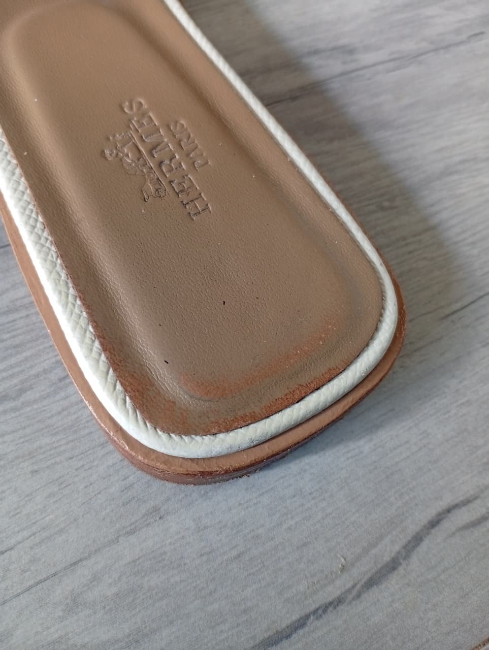 Hermes Oran Sandals In White Size 38