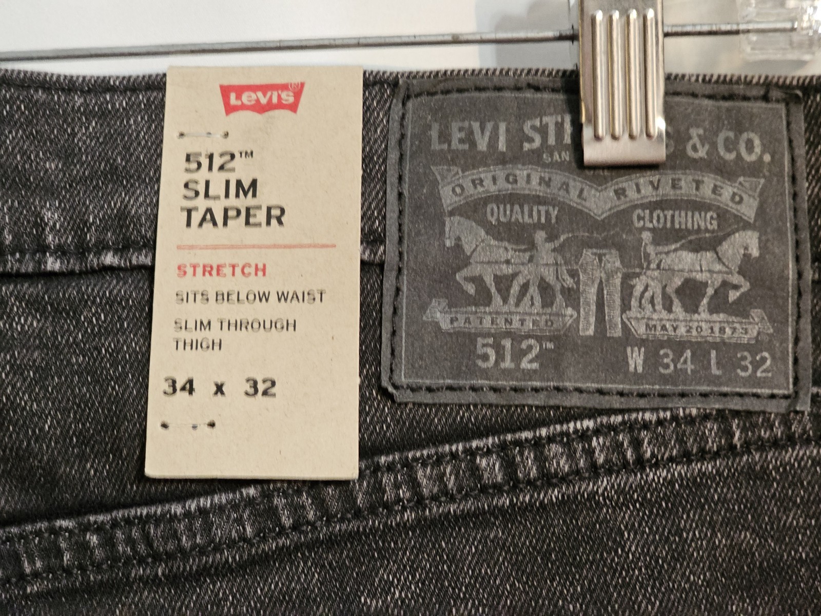 NEW! Levi’s Men’s 512 Slim Taper Stretch Jeans Native Cali Size 34×32 New w/Tags