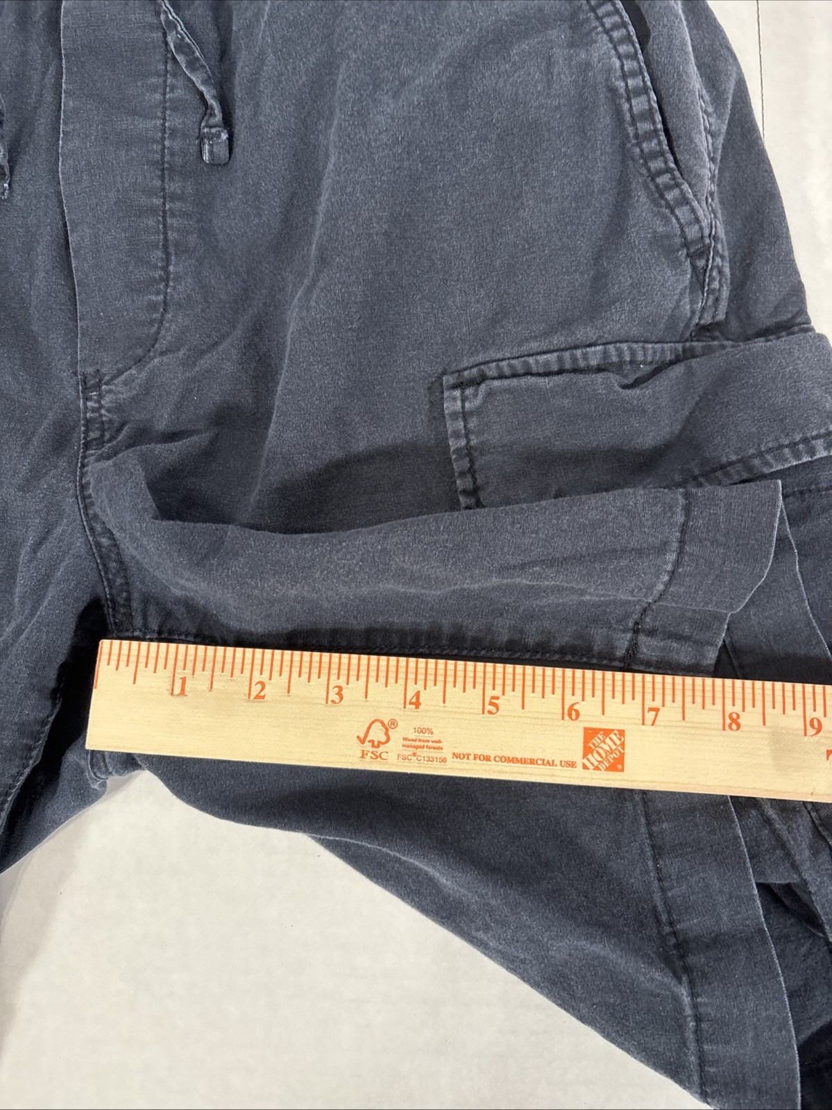 H&M Mens Cargo Shorts, Tie Elastic Waist, Workwear, Blue, Size M,32-34,