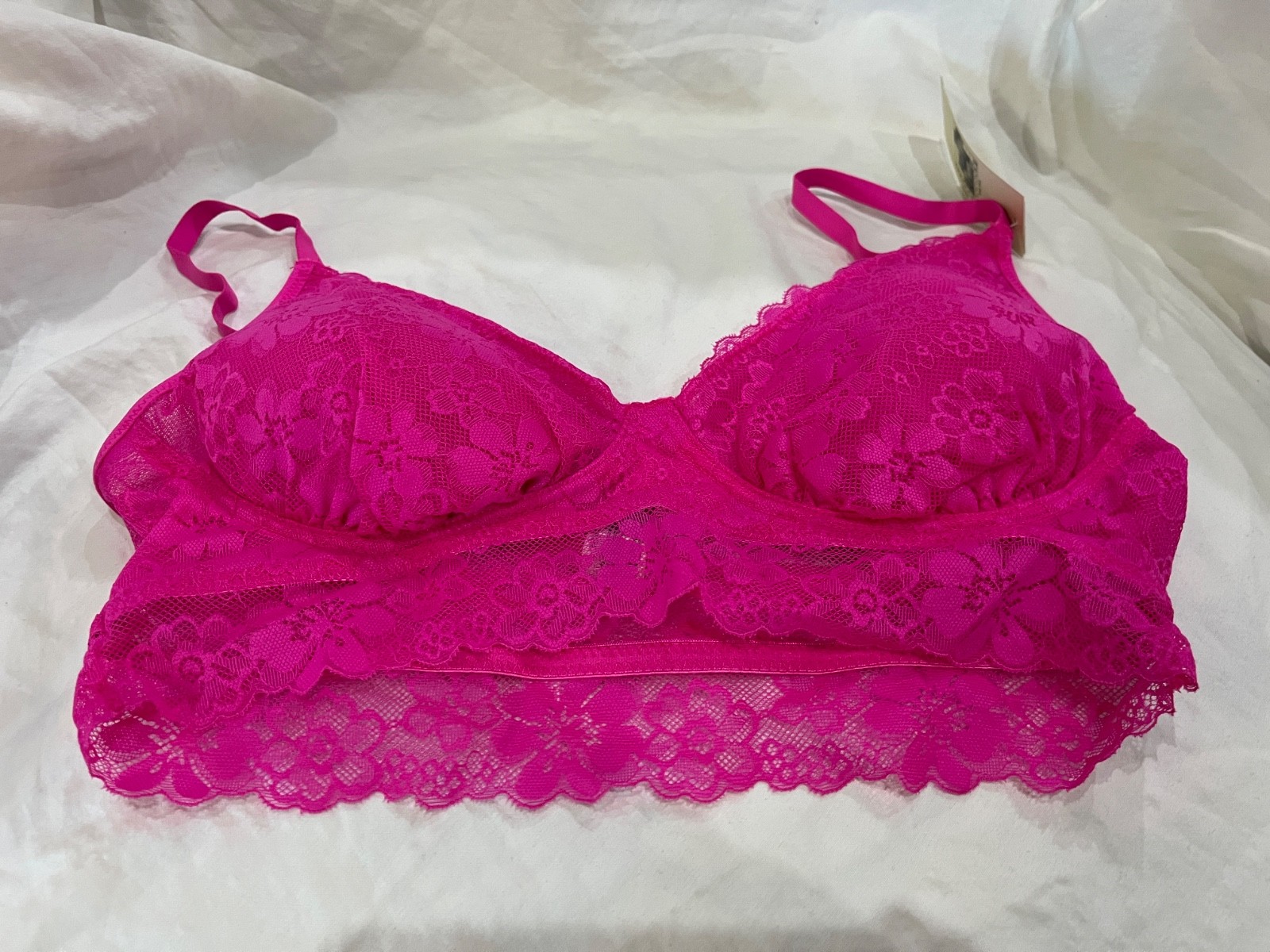 No Boundaries Bra Lace Bralette Wirefree Removable Pads Junior Women Pink New