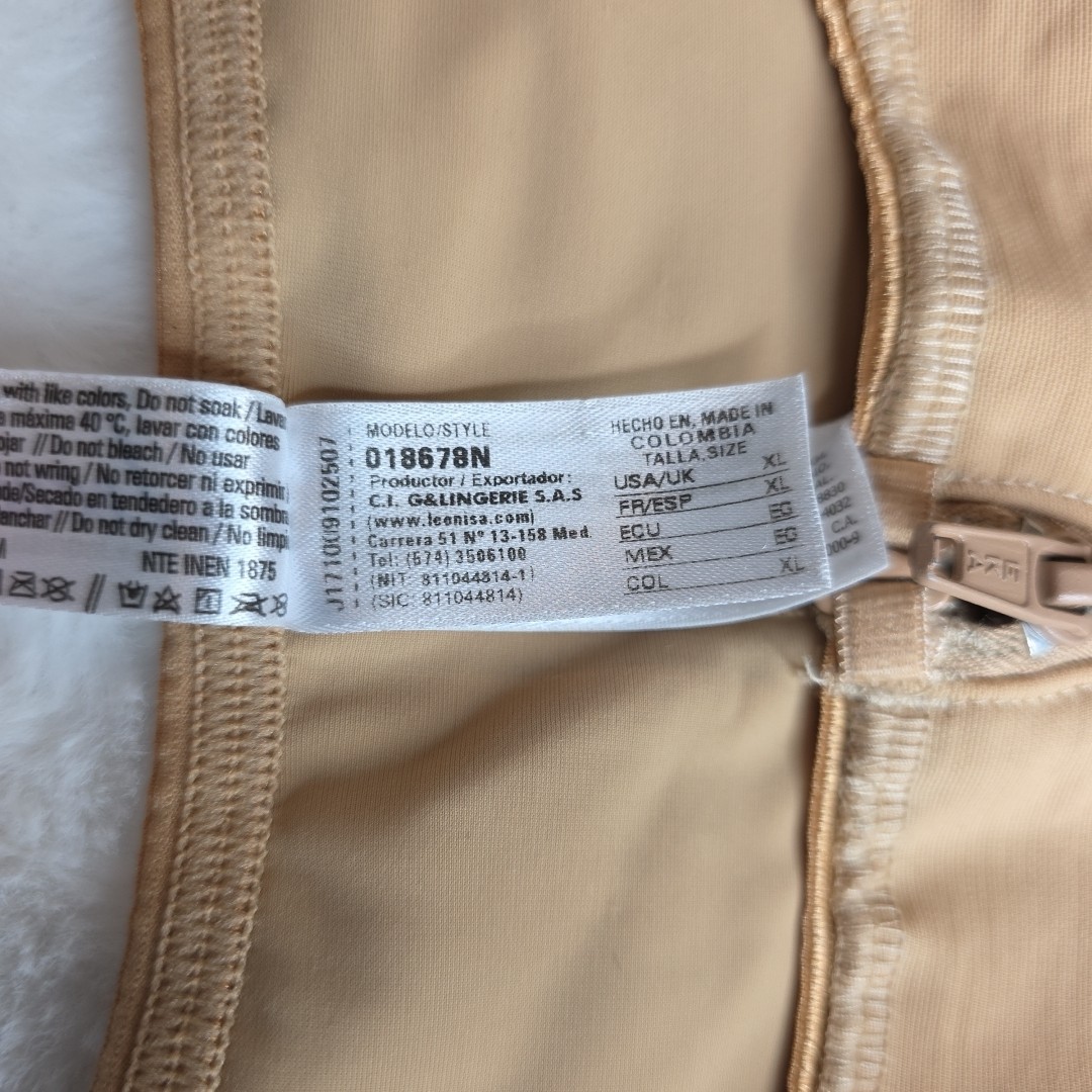 LEONISA XL Shapewear Boyshort Bottom Body Shaper Tan Beige Nude 018678N