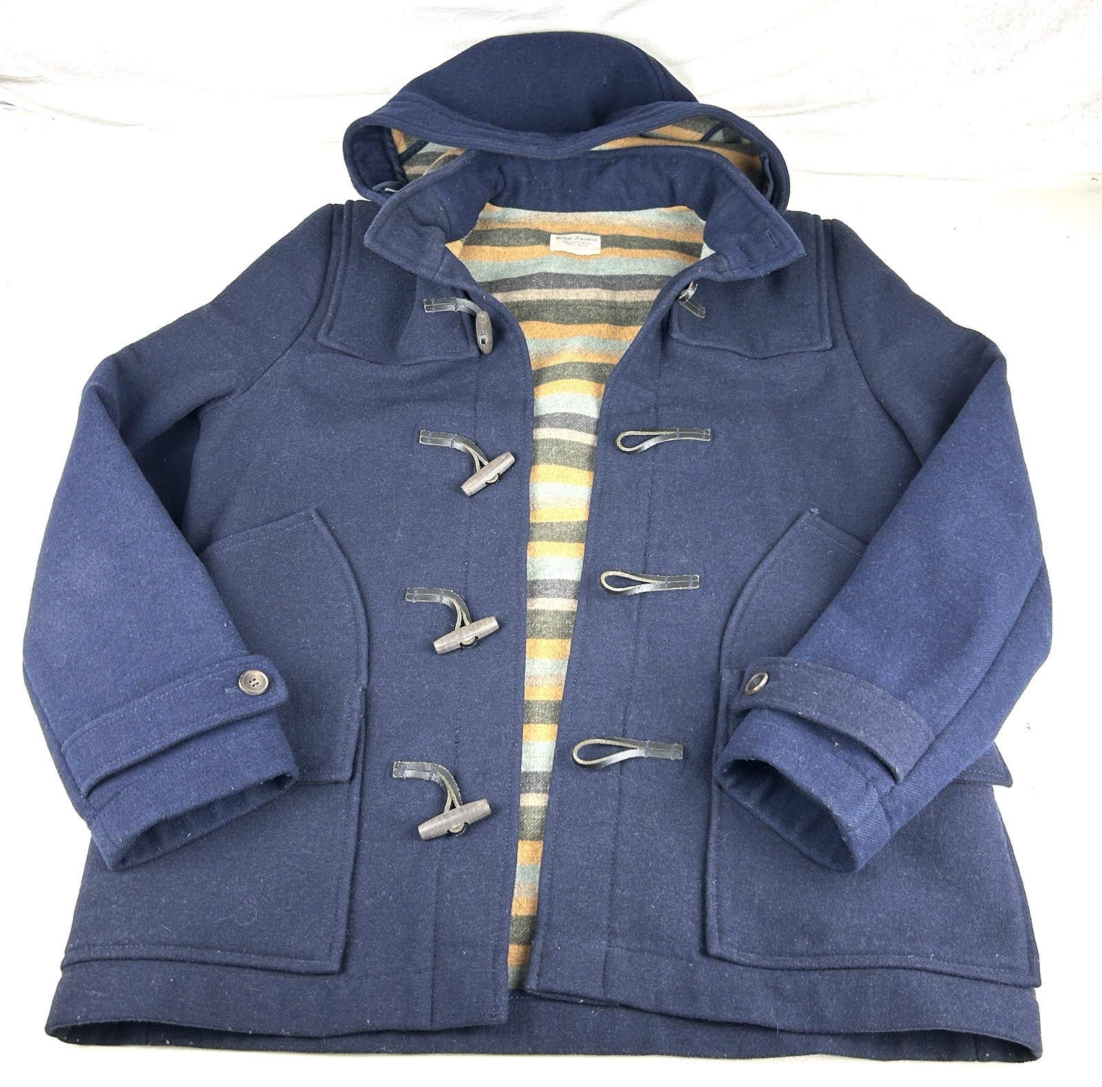 Nudie Jeans Men’s Medium Hooded Howard Duffel Coat Peacoat Toggle Closure