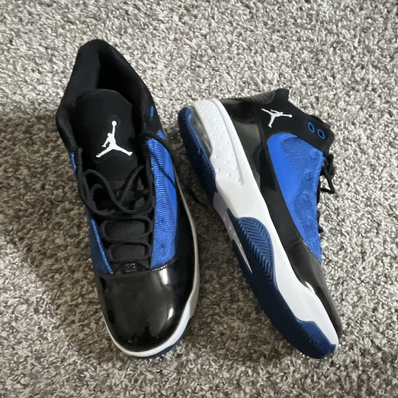 Jordan Unisex Kids Athletic Sneakers US 11 Black/Blue/White Low Top Lace-Up
