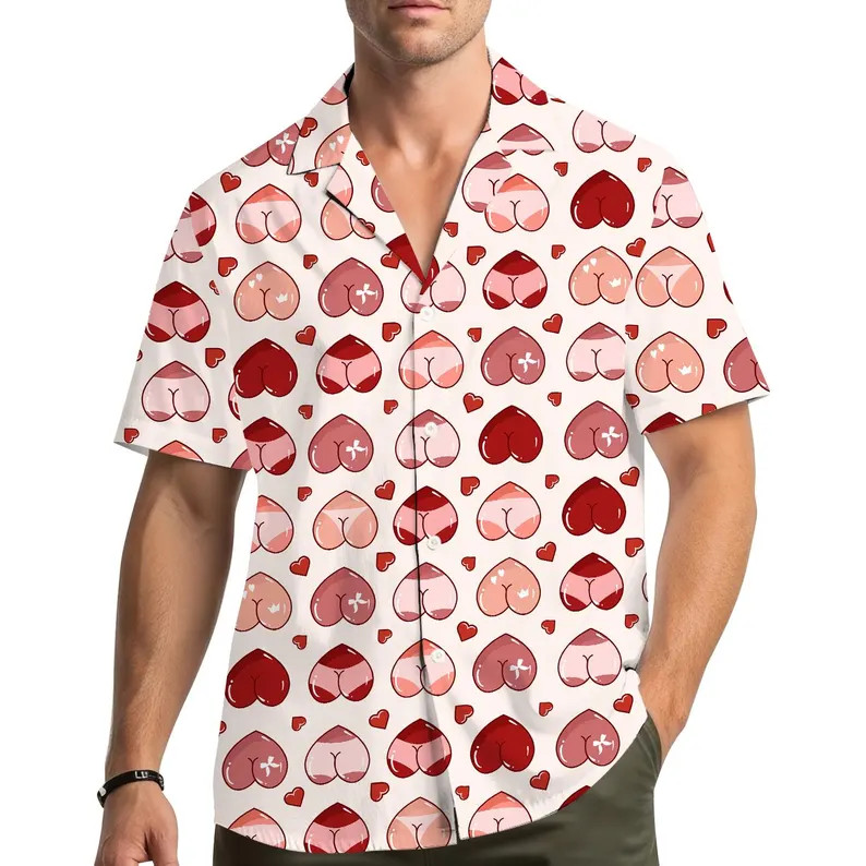 Cute Heart Hawaiian Shirt Men Women Gift For Friends#2