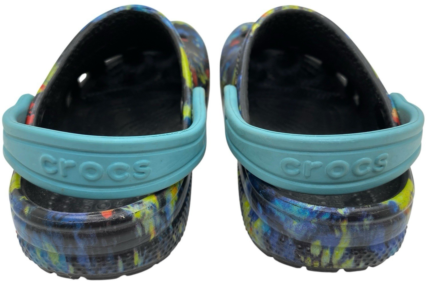 Crocs Classic Kids Shoes Tie Dye Multicolor Paint Splatter Slip On Clogs Sz C11