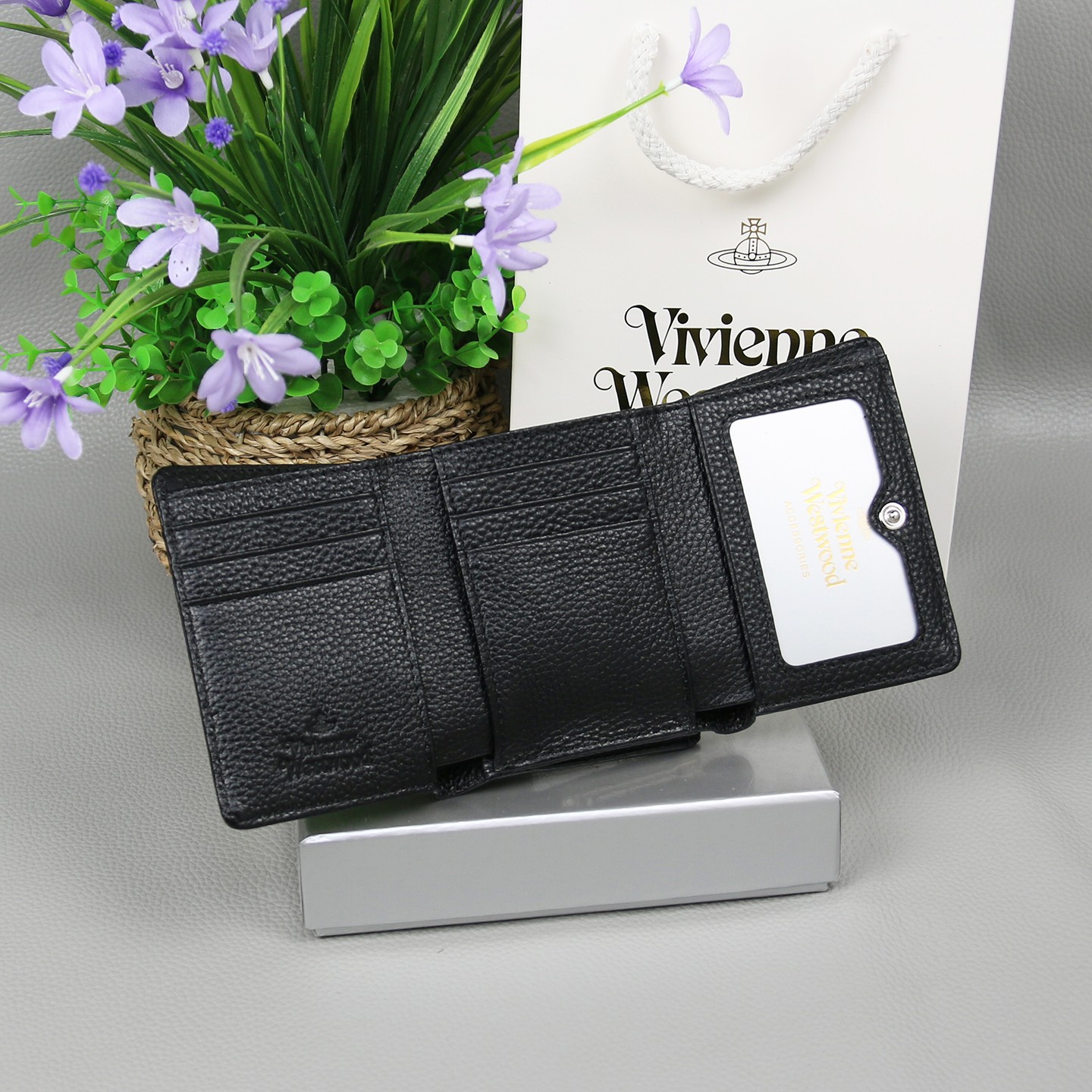 Vivienne Westwood Gamaguchi Trifold Wallet Black 11cm × 9cm × 3.5cm　