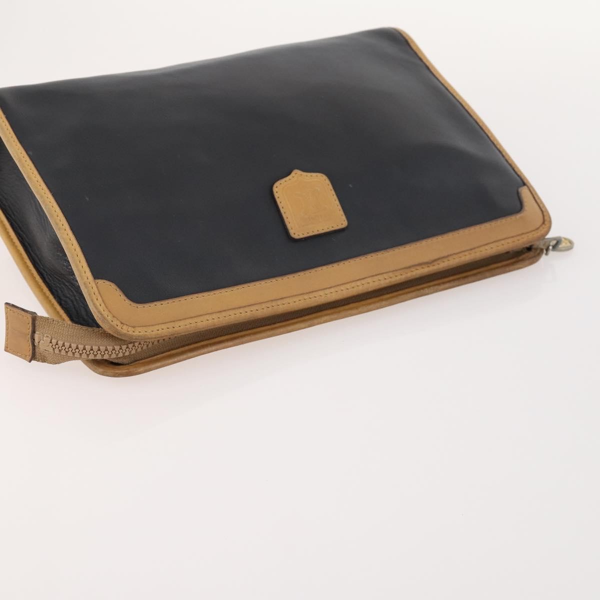 CELINE Macadam Canvas Clutch Bag PVC Leather 3 Set Brown Black beige Auth 173683