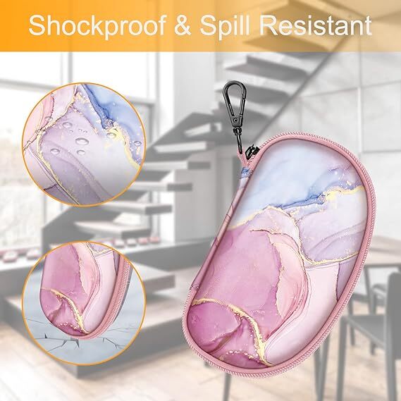 Sunglasses Case with Carabiner, Hard Shell Shockproof Sport Glasses Case Cover