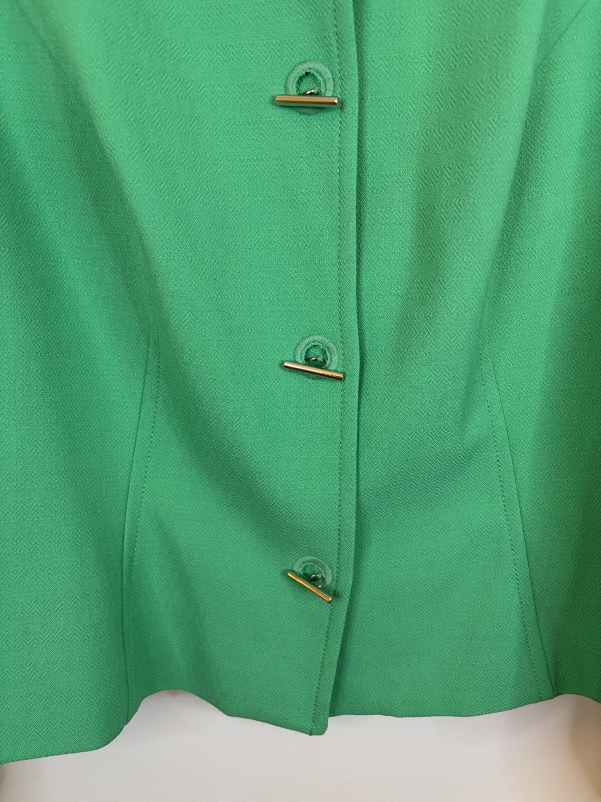 LANE BRYANT Green Toggle Blazer Women 20 Lined Collarless Textured Professional