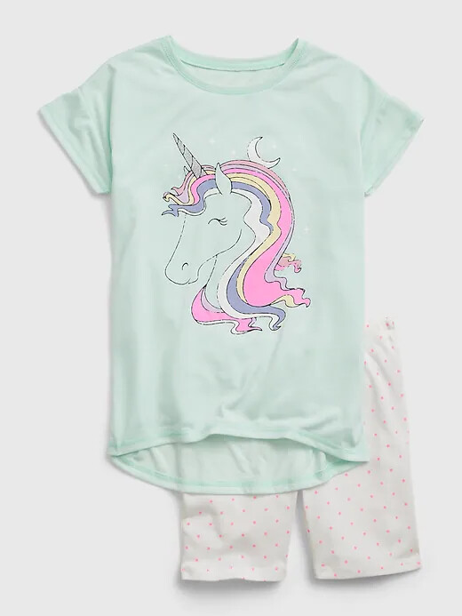 NWT Gap Kids Girls short unicorn pajamas 100% recycled polyester u pick size