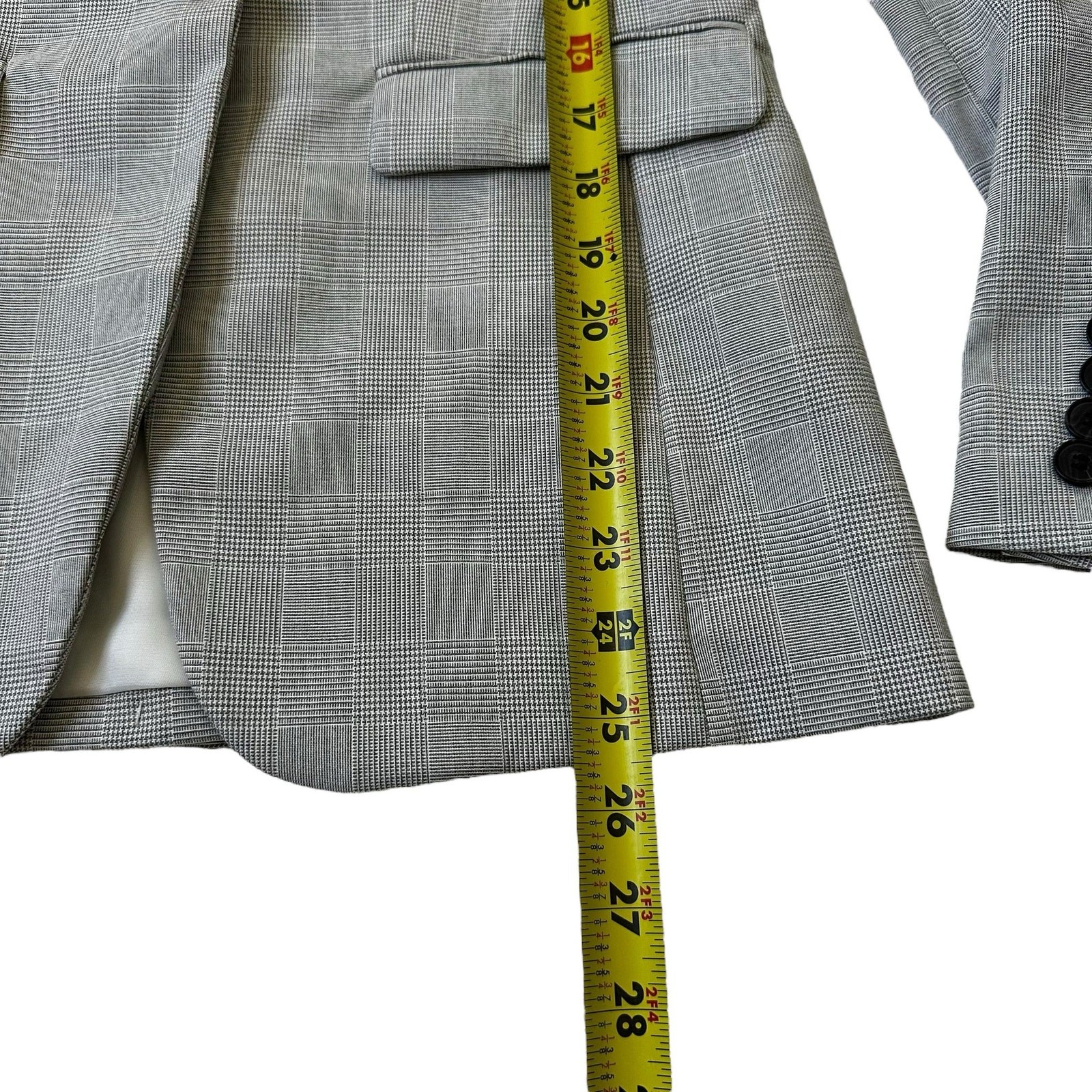 H&M Gray Plaid Lined Collared Blazer w/ Pockets Women Size 4 NWT | 28-11