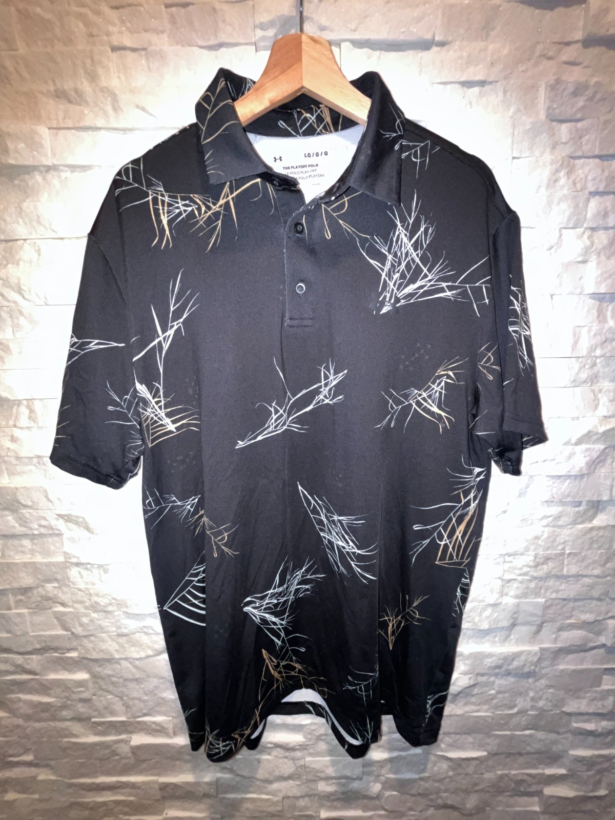 EUC Men’s UNDER ARMOUR The Playoff Polo Loose Fit Collared Short Sleeve Large