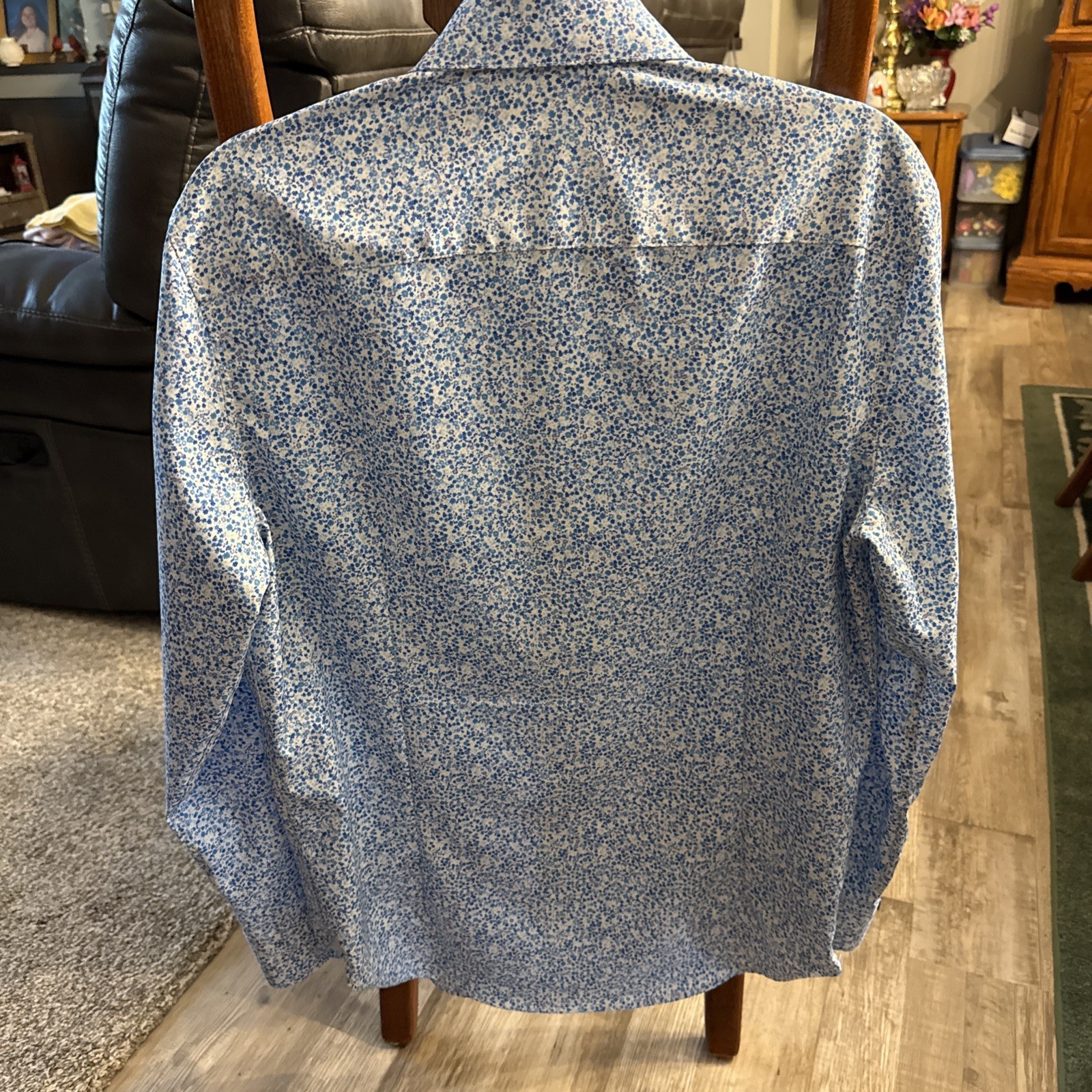 Tallia Blue Tones and White Button Down Shirt-Size Small/ 14-14.5 32/33 Arms