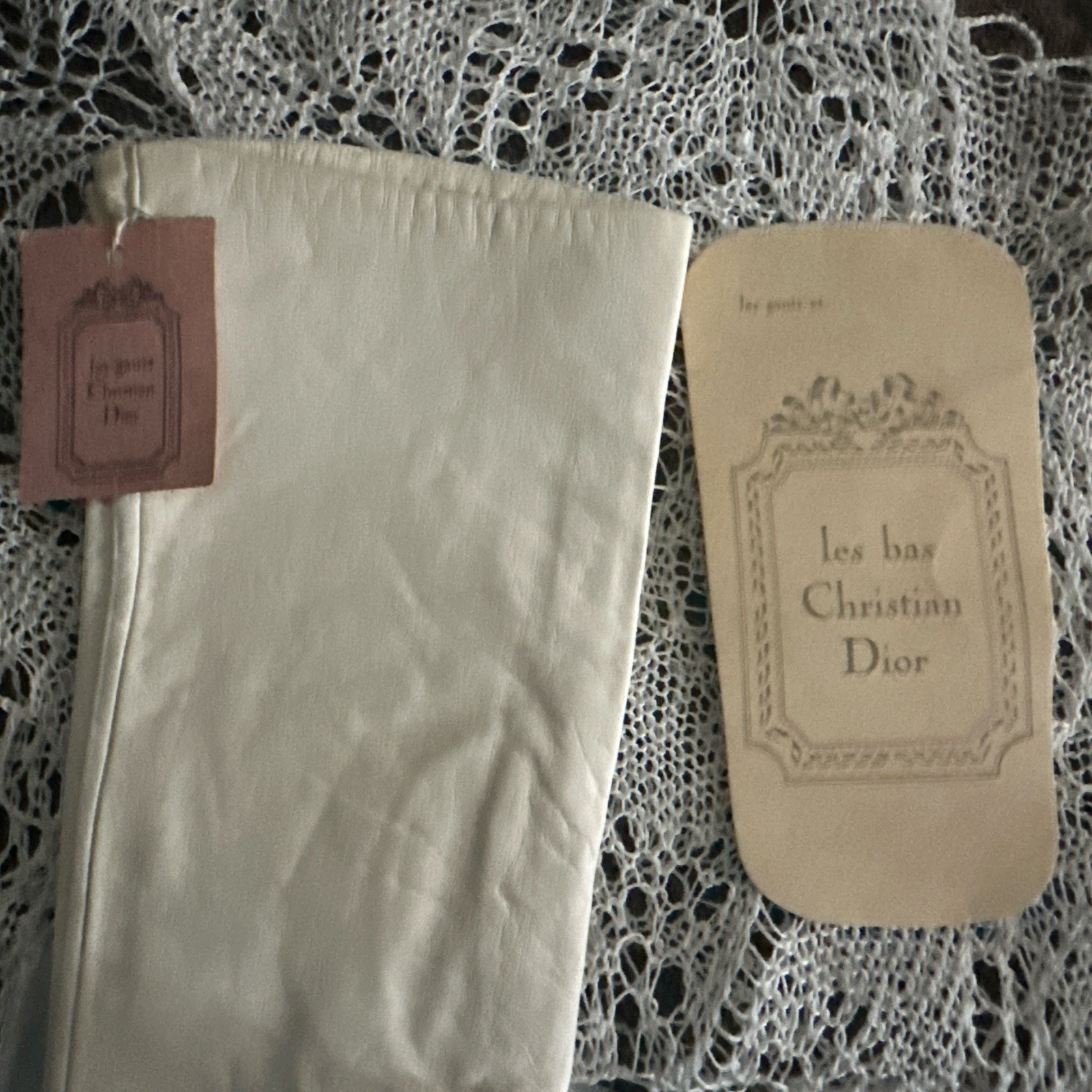 Vtg Christian Dior Lined White Leather Gloves 12” Made In France Size 7-1/4 NOS