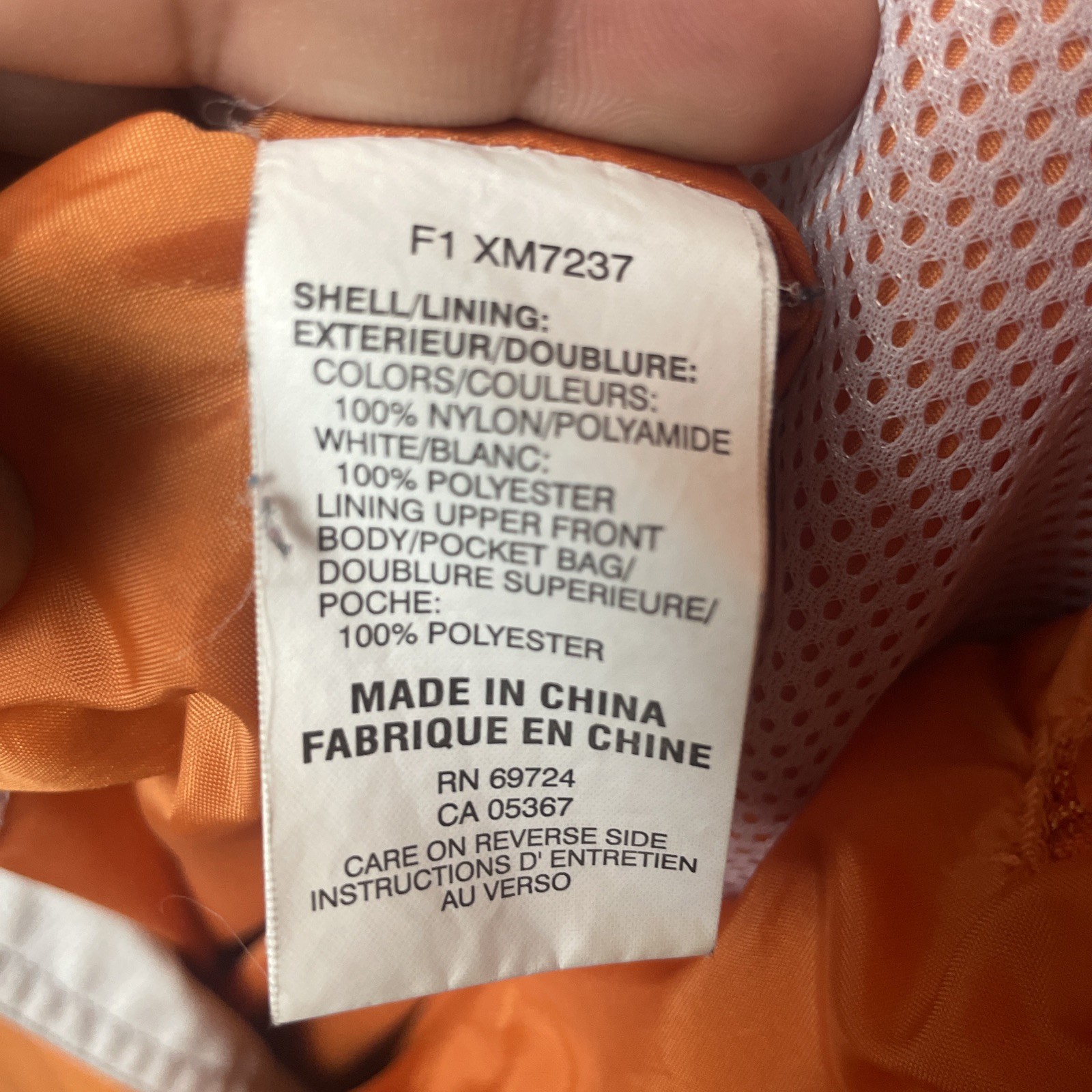 Columbia Men’s Full Zip Jacket Orange Gray Colorblock L Regular Stand-Up Hooded
